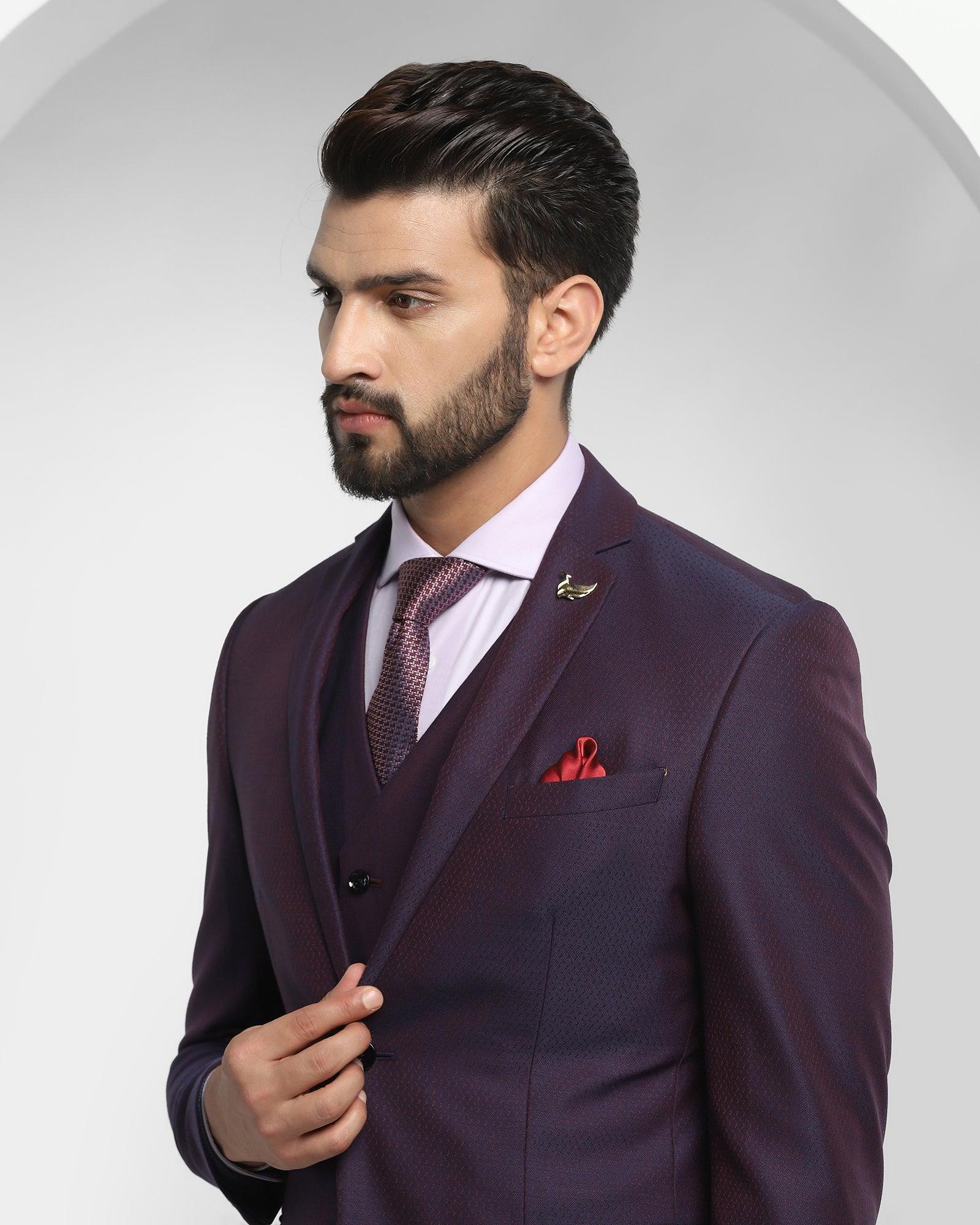 Luxe Multitude 6X Navy Textured Formal Suit - Testin - Image 2