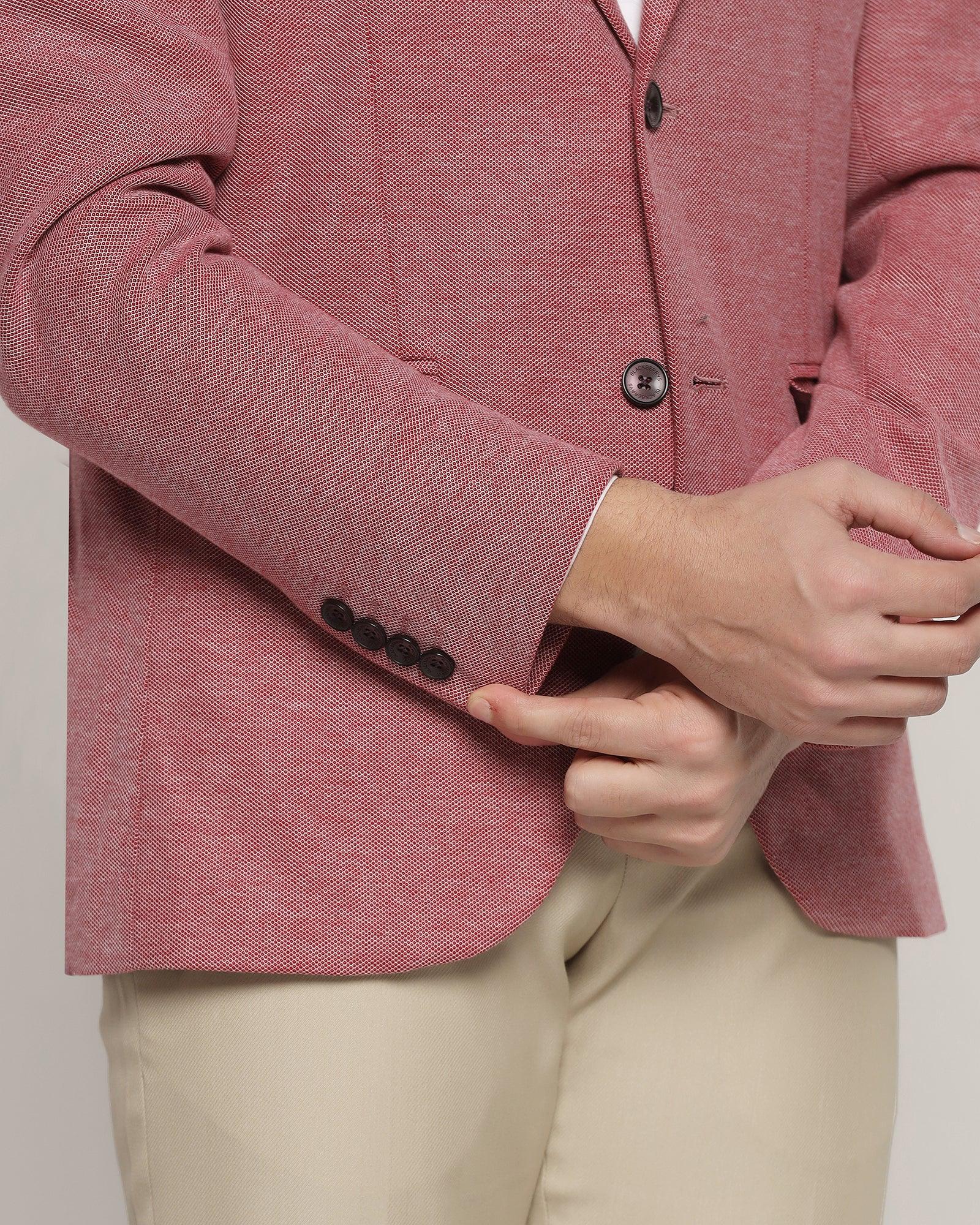 Casual Red Textured Blazer - Kylo - Image 5