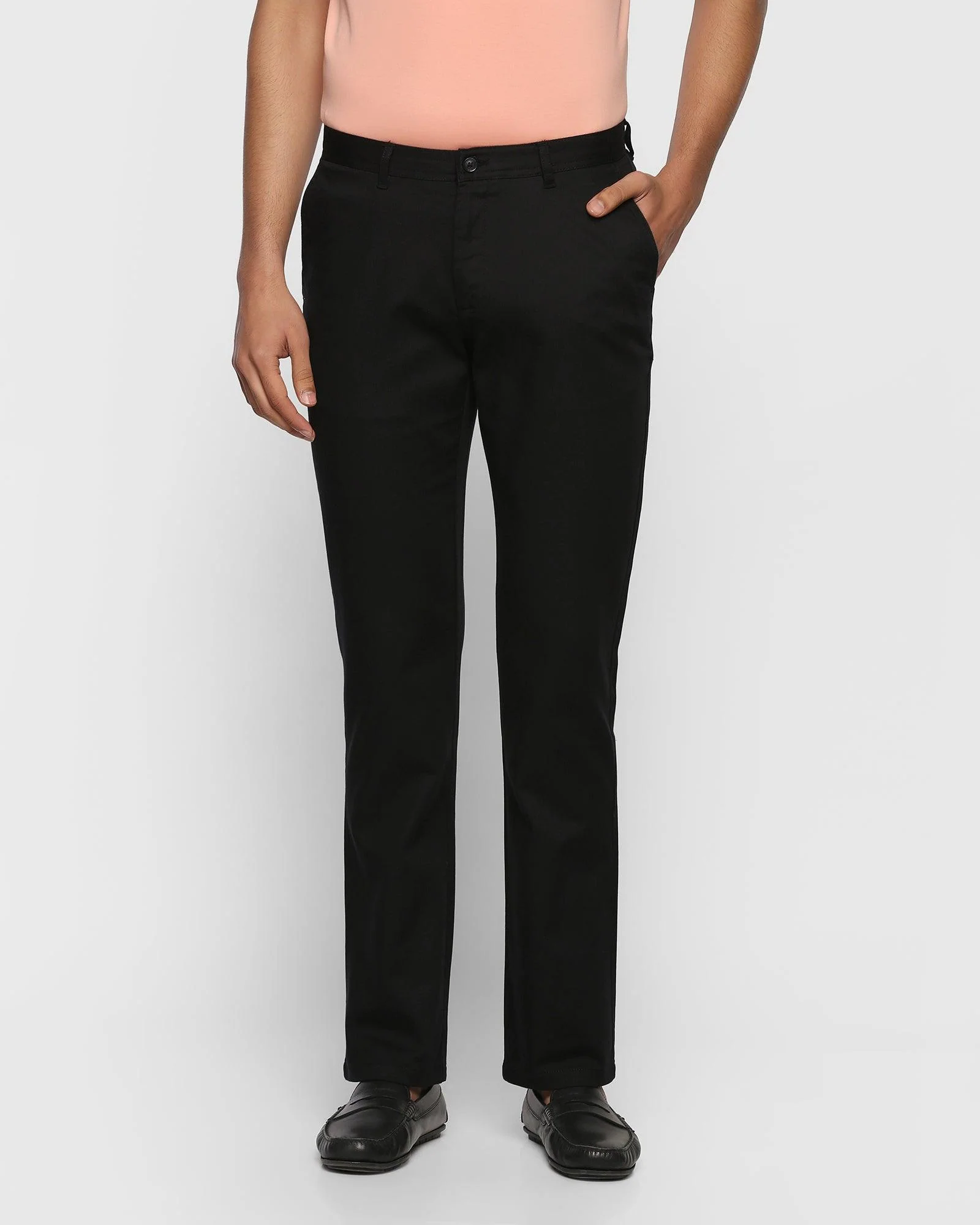 Straight B-90 Casual Black Textured Khakis - Altos - Image 3