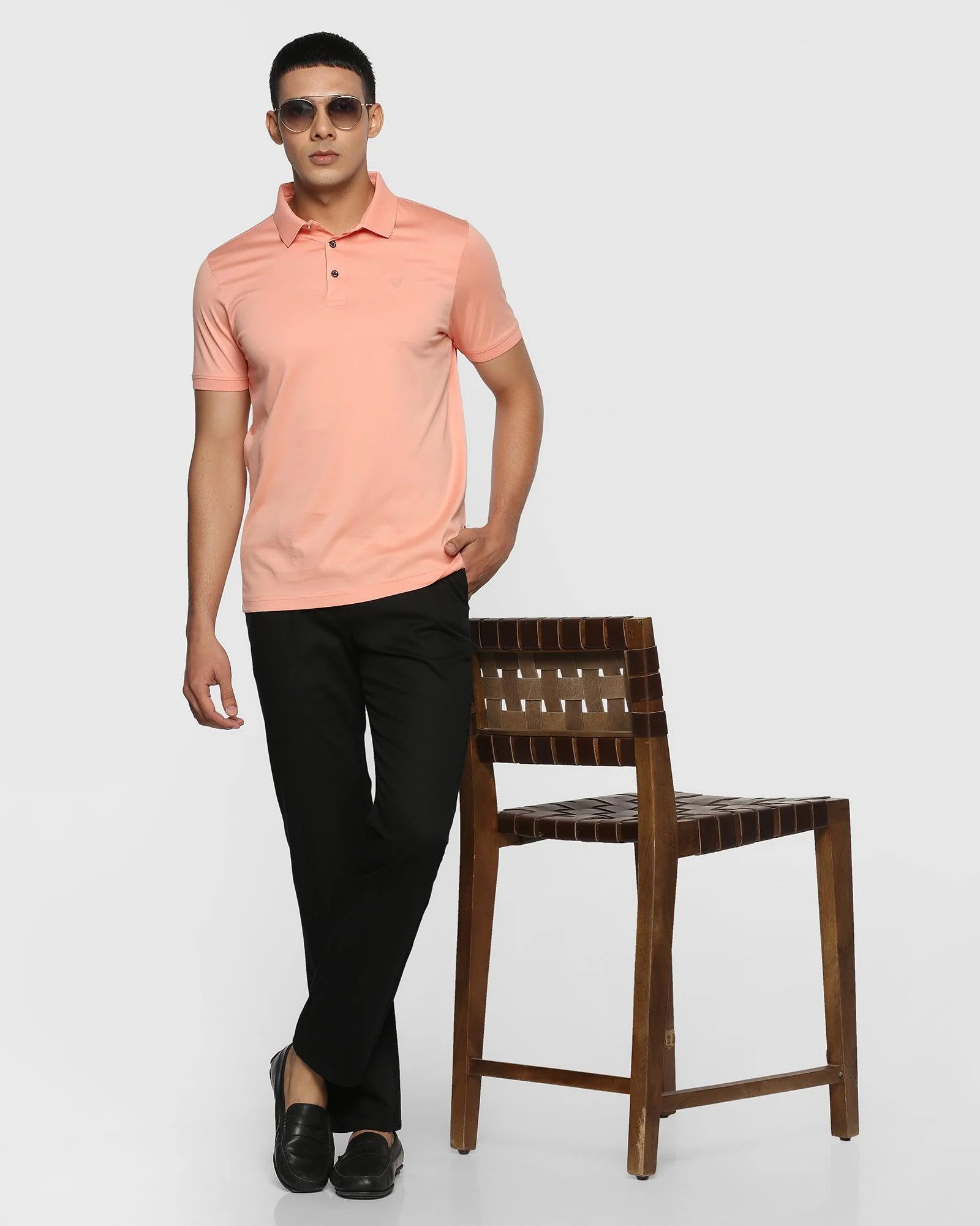 Straight B-90 Casual Black Textured Khakis - Altos - Image 7