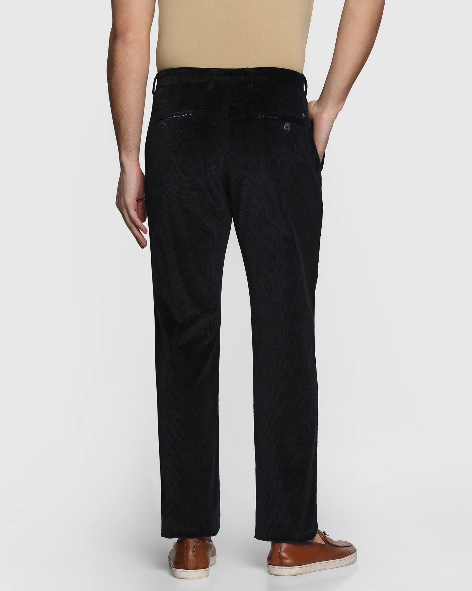 Slim Comfort B-95 Casual Black Textured Khakis - Altos - Image 2