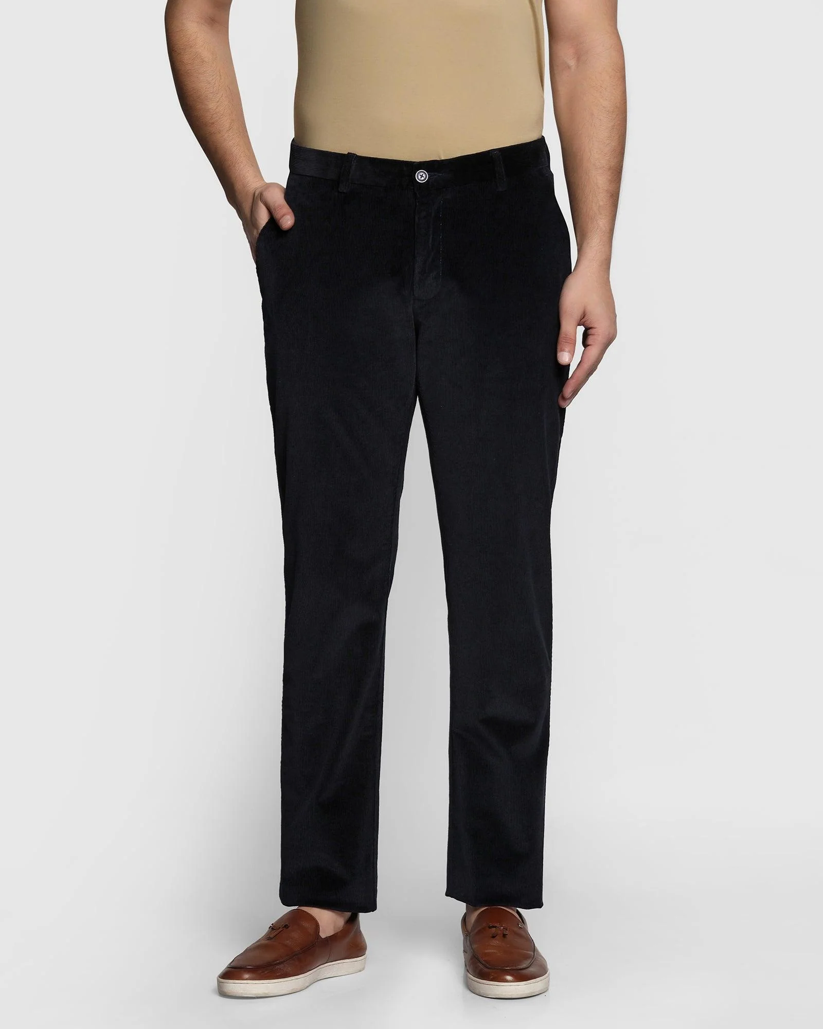 Slim Comfort B-95 Casual Black Textured Khakis - Altos - Image 3