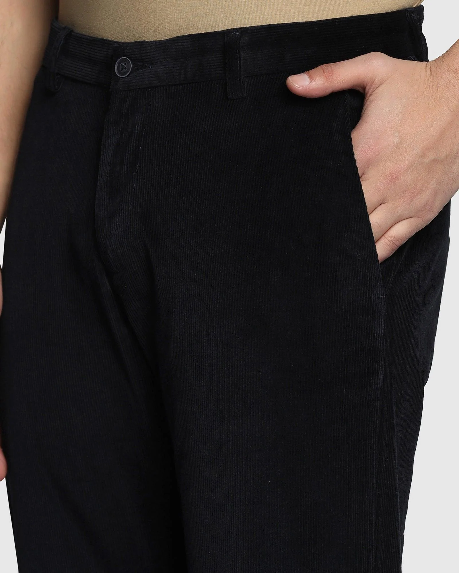 Slim Comfort B-95 Casual Black Textured Khakis - Altos - Image 4