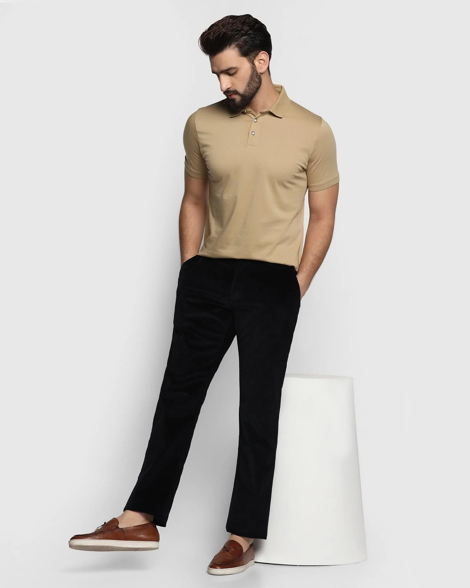 Slim Comfort B-95 Casual Black Textured Khakis - Altos - Image 6