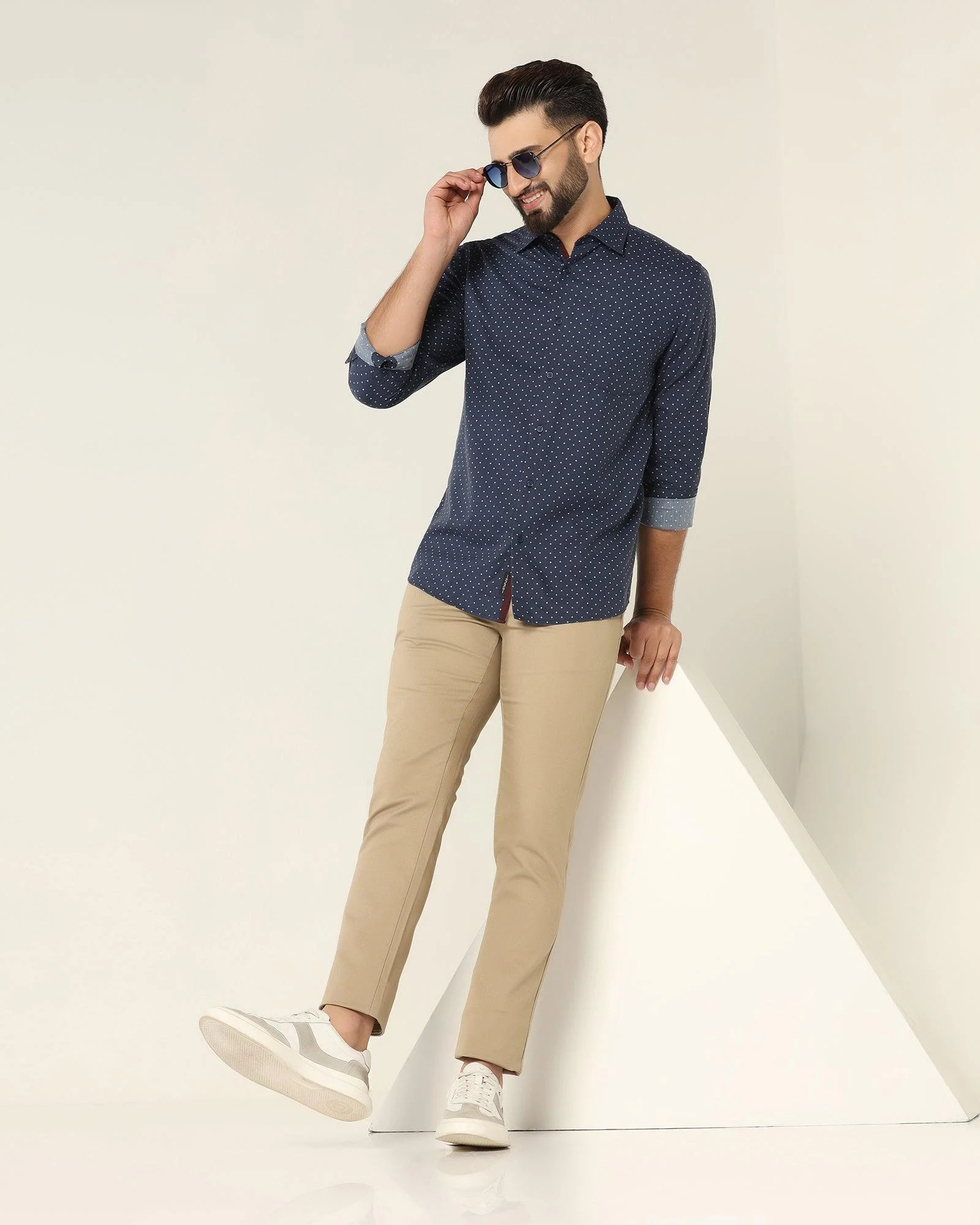 Slim Fit B-91 Casual Khaki Textured Khakis - Altus - Image 7