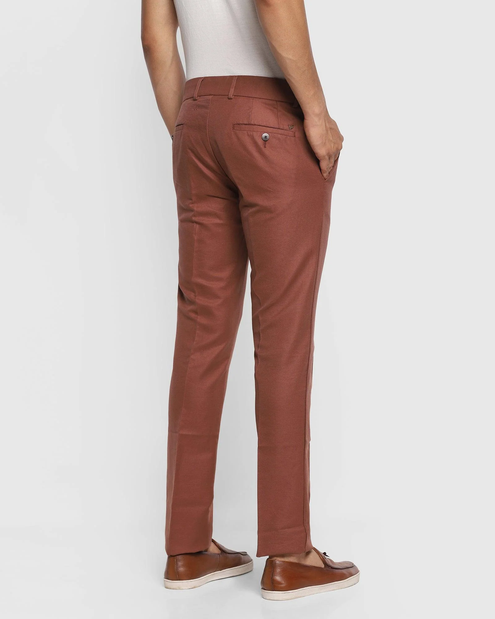 Slim Comfort B-95 Casual Rust Textured Khakis - Jen - Image 2