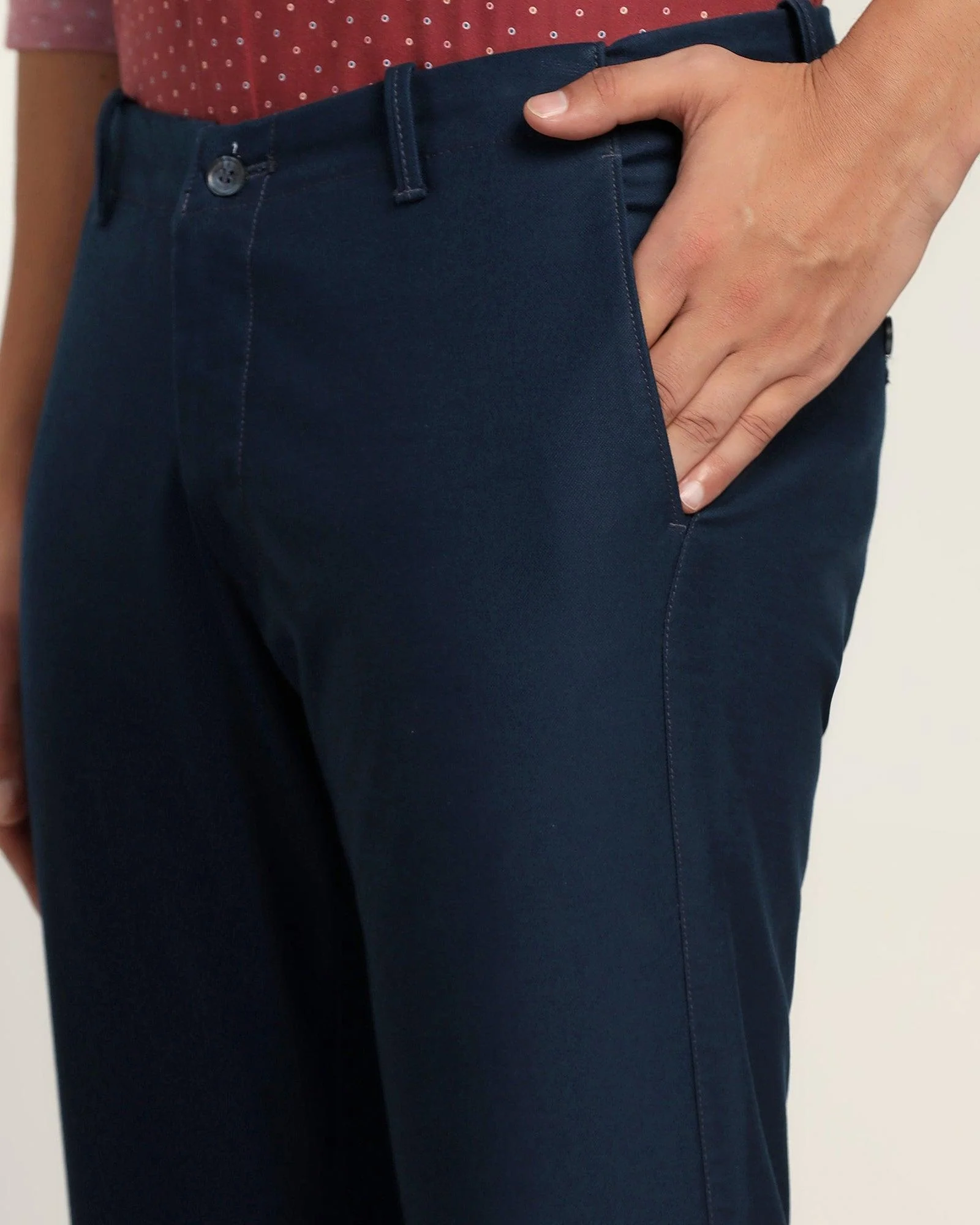 Slim Fit B-91 Casual Teal Textured Khakis - Segy - Image 4