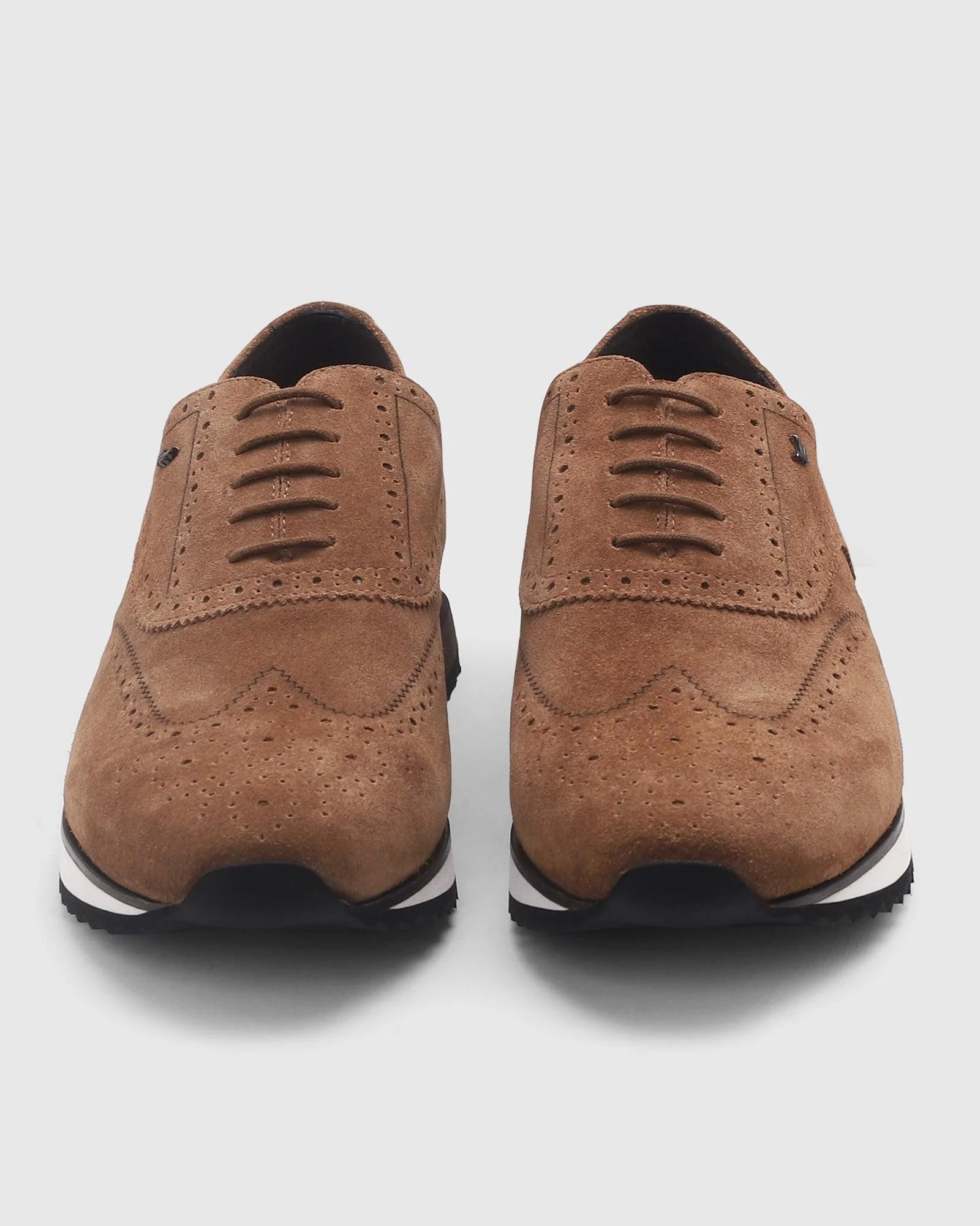 Leather Casual Brown Textured Sneakers - Poly - Image 6