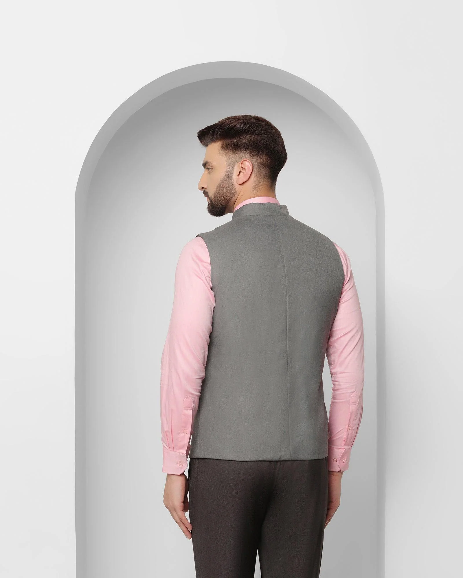 Bandhgala Formal Navy Textured Waistcoat - Korbin - Image 2