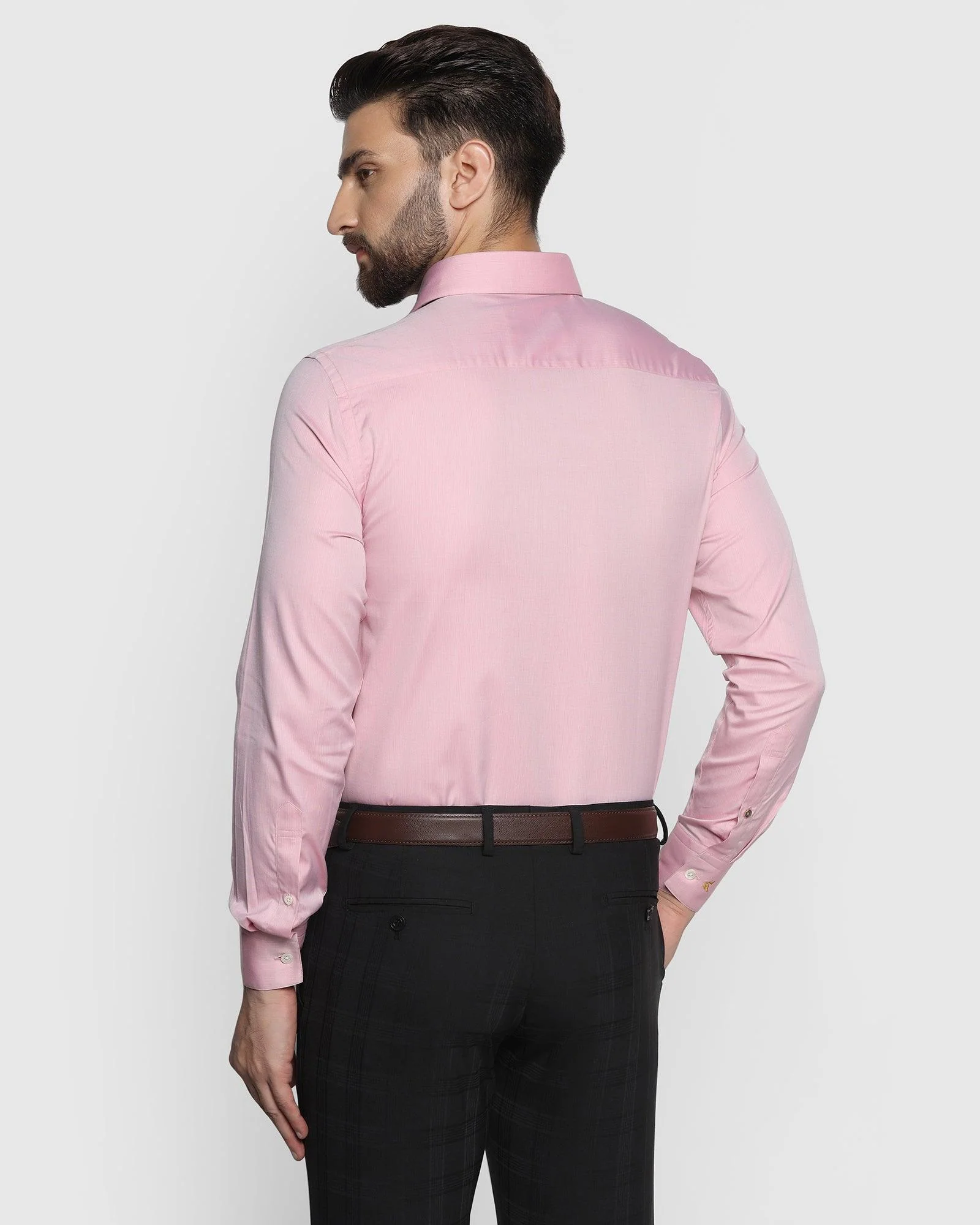Luxe Formal Pink Textured Shirt - Bolten - Image 2