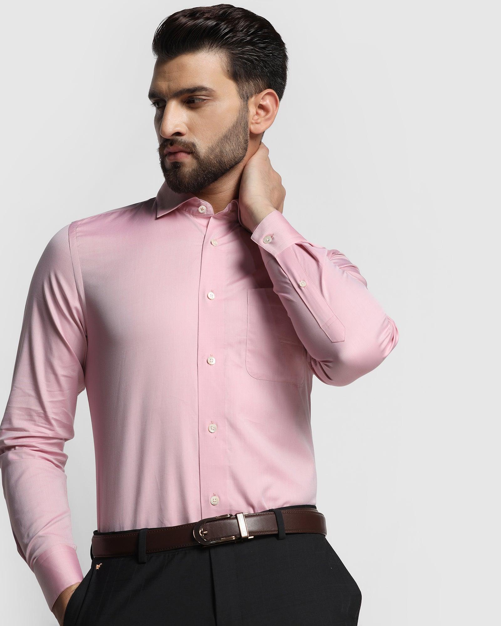 Luxe Formal Pink Textured Shirt - Bolten - Image 4
