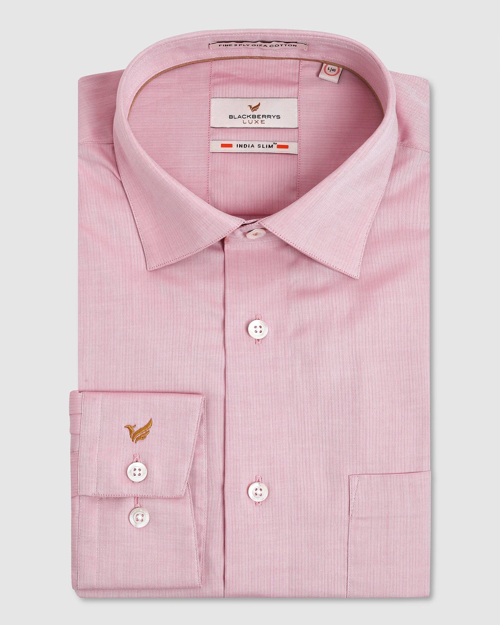 Luxe Formal Pink Textured Shirt - Bolten - Image 5