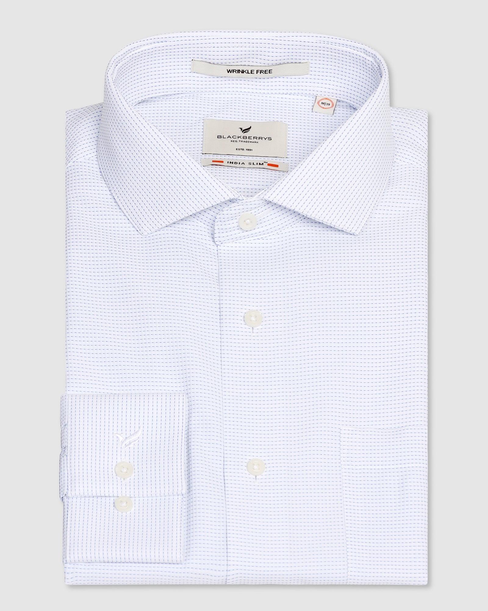 Non Iron Formal Blue Textured Shirt - Daze - Image 5