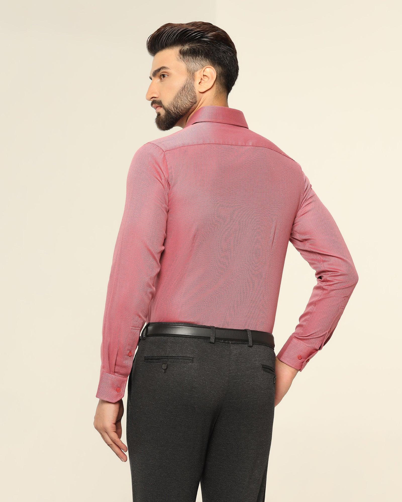 Formal Dusty Pink Textured Shirt - Quint - Image 2