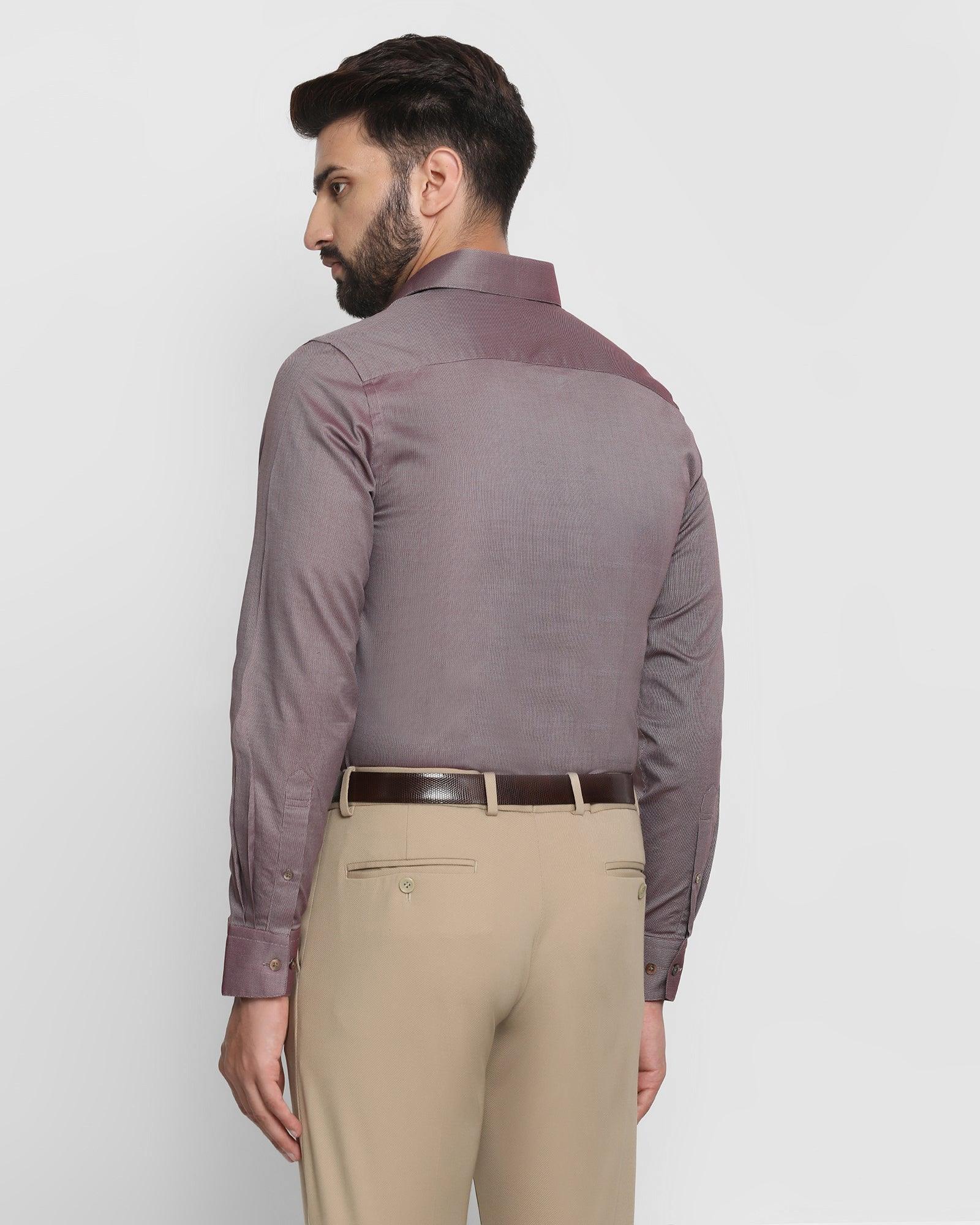 Luxe Formal Maroon Textured Shirt - Rolson - Image 2