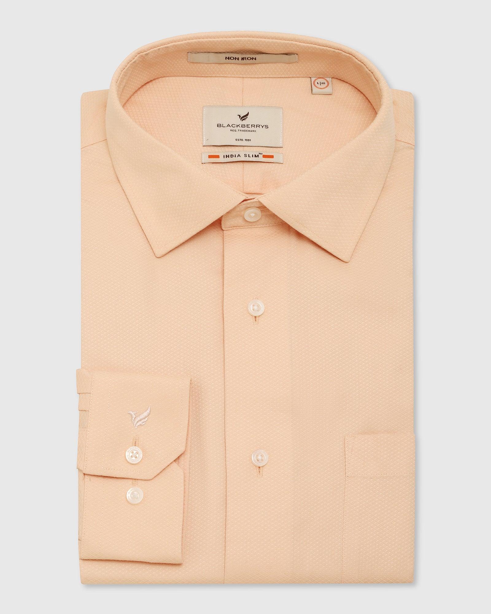 Non Iron Formal Peach Textured Shirt - Dofon - Image 5