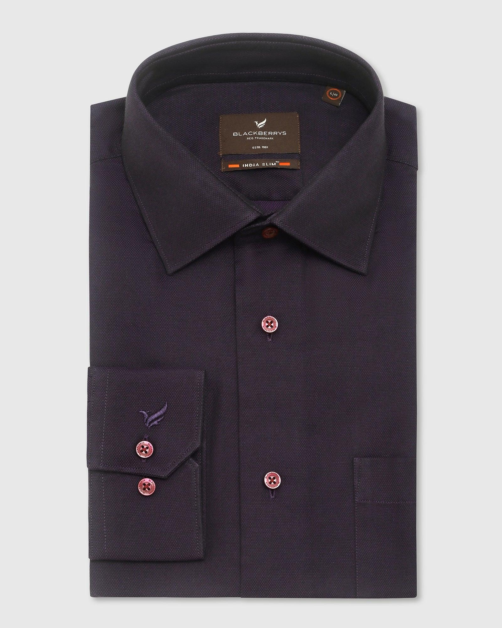 Formal Purple Textured Shirt - Setal - Image 5