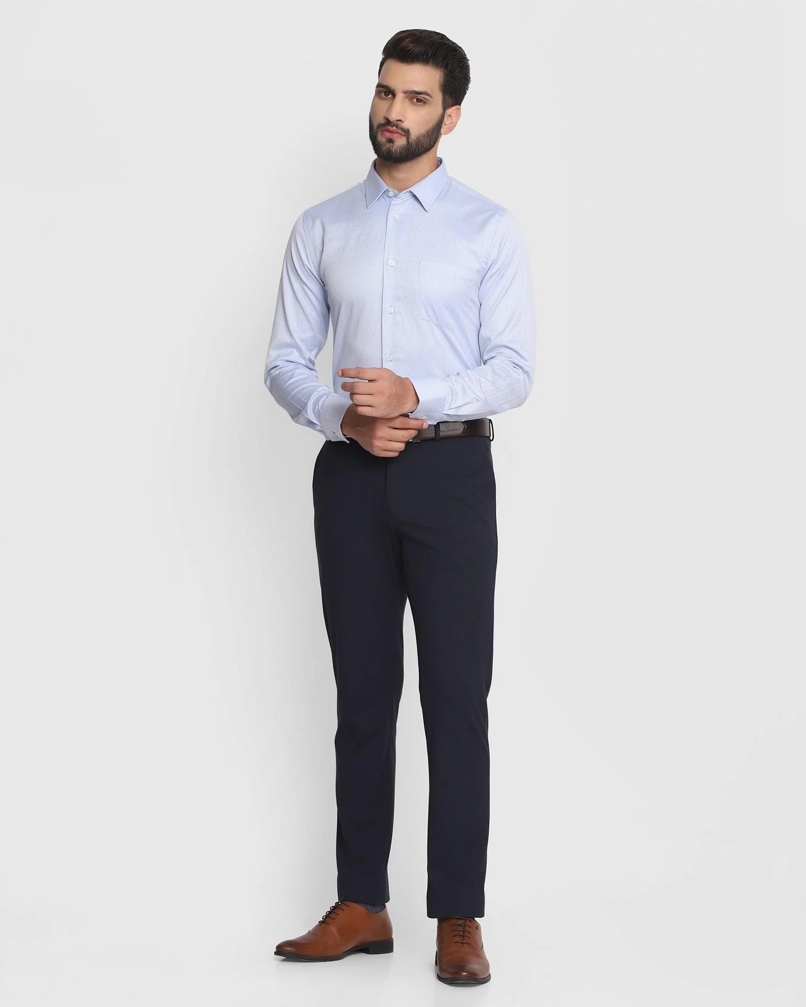 Must Haves Formal Sky Blue Textured Shirt - Samuel - Image 6