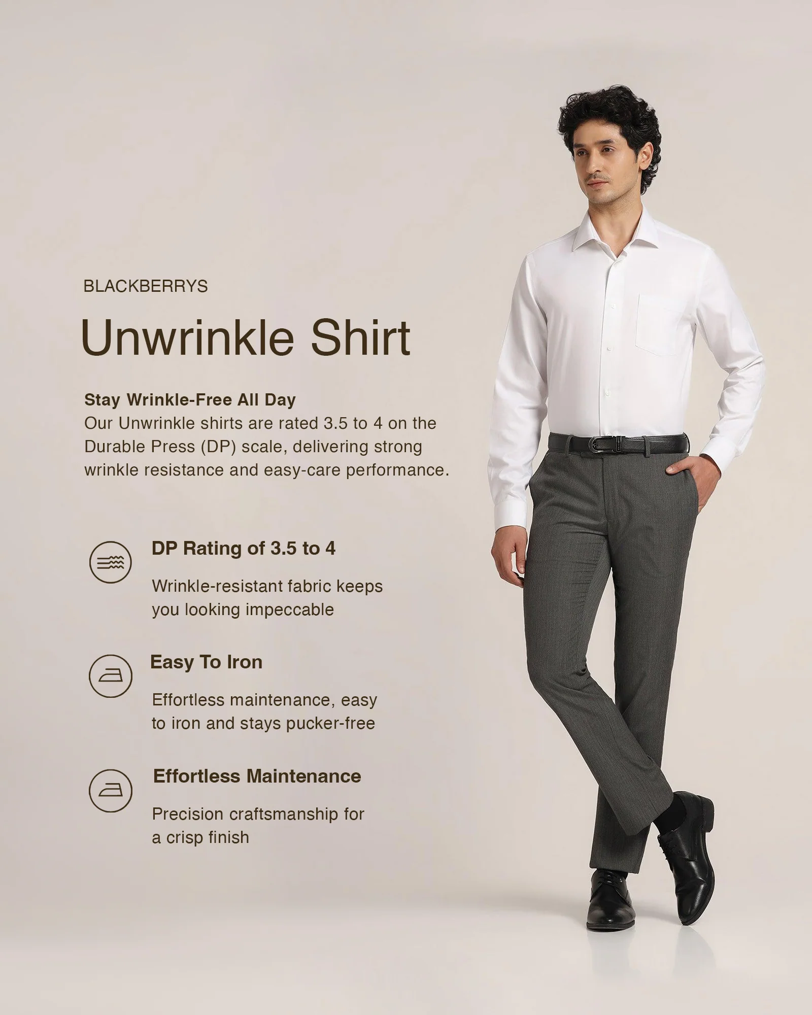 Non Iron Formal White Textured Shirt - Dofon - Image 3