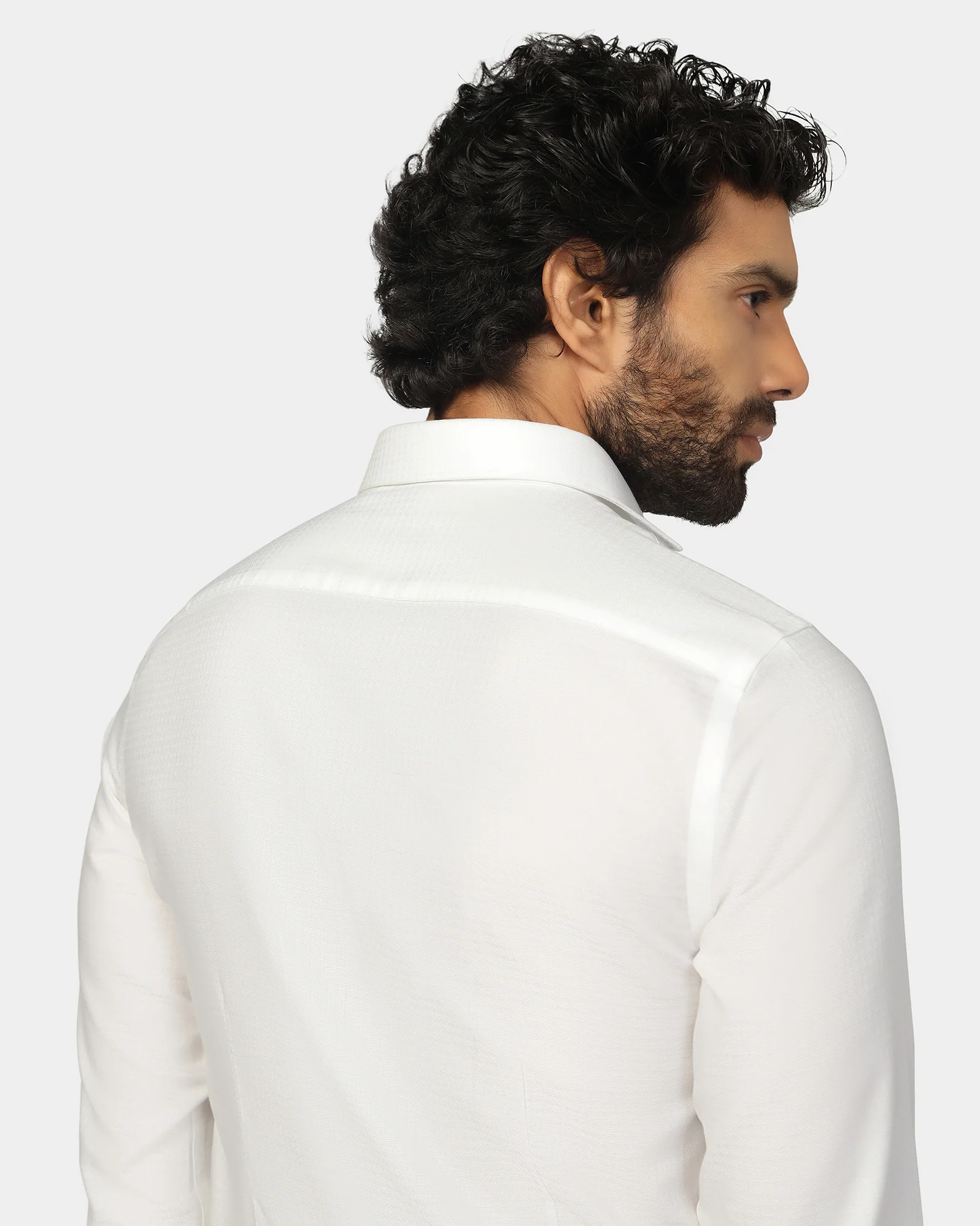 Formal Super White Textured Shirt - Reno - Image 4