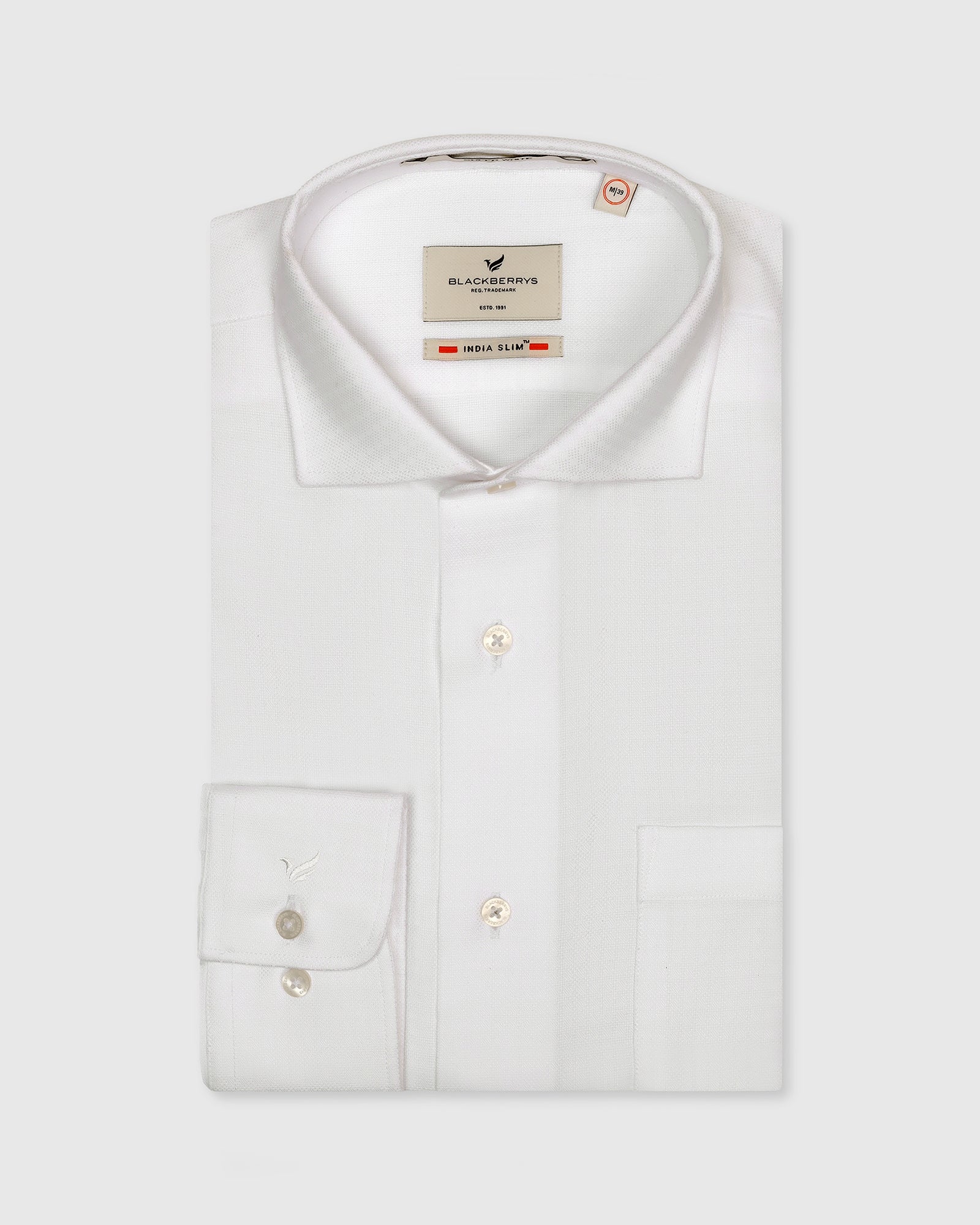 Formal Super White Textured Shirt - Reno - Image 5
