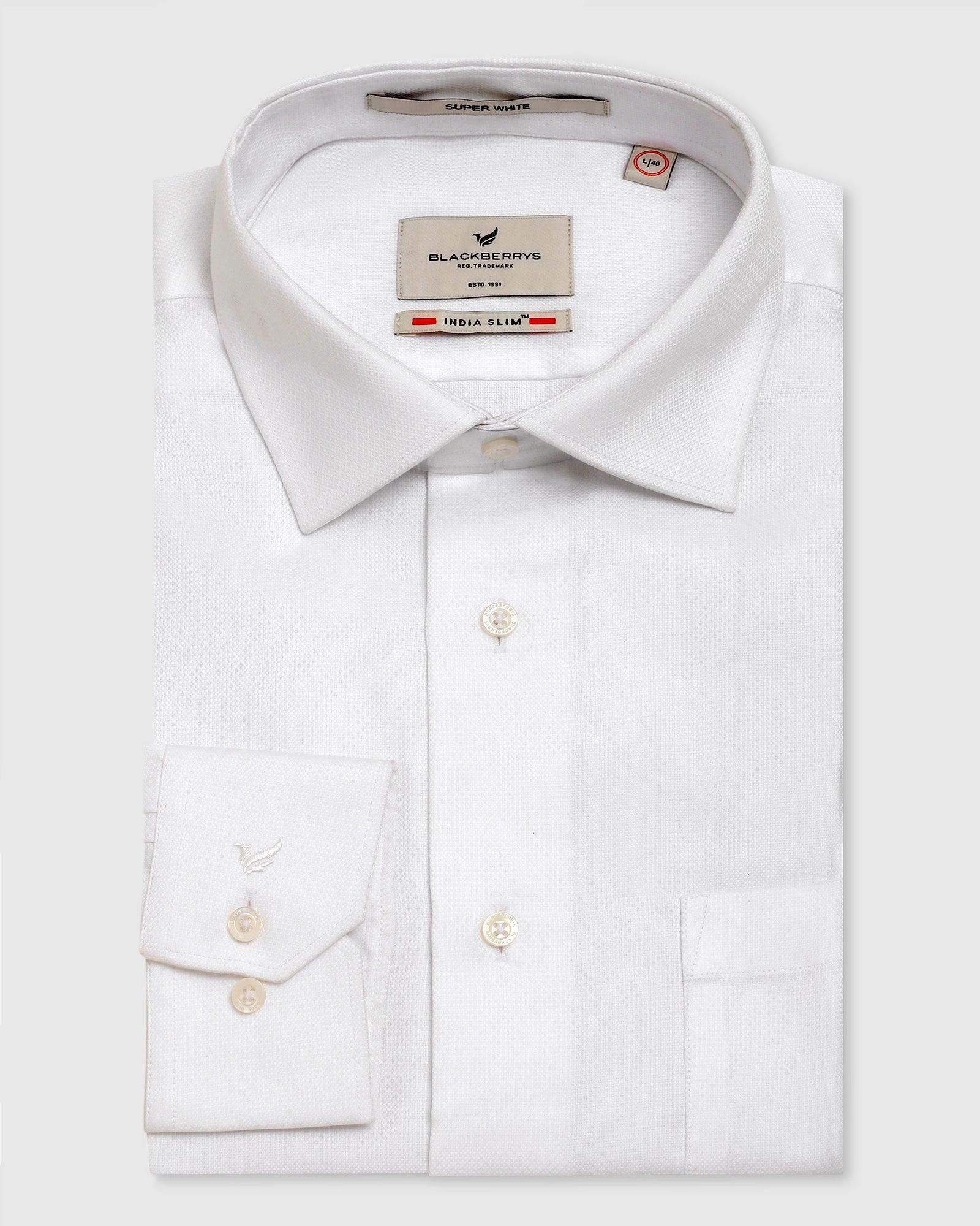Formal Super White Textured Shirt - Sally - Image 5