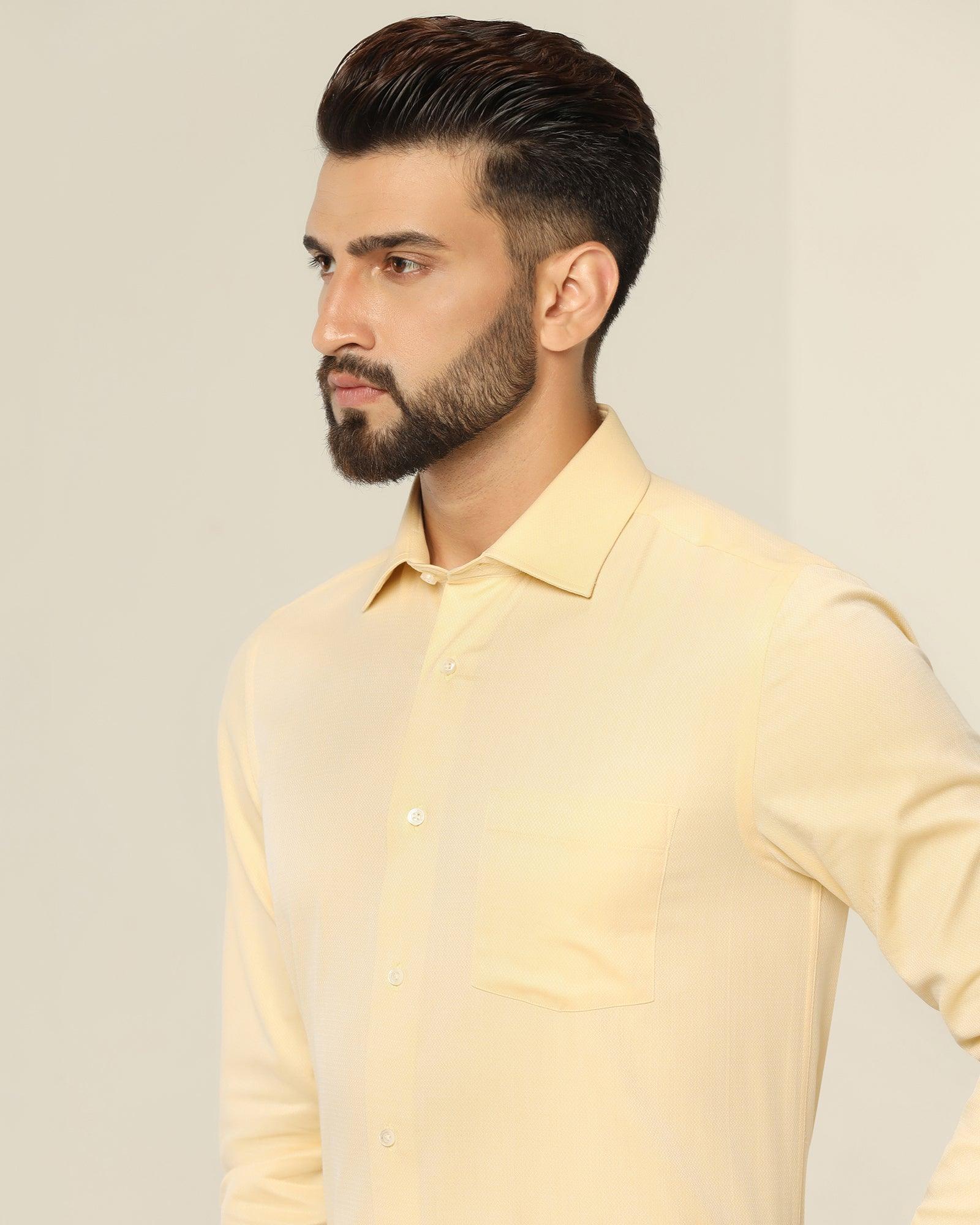 Temp Tech Formal Yellow Textured Shirt - Pound - Image 4