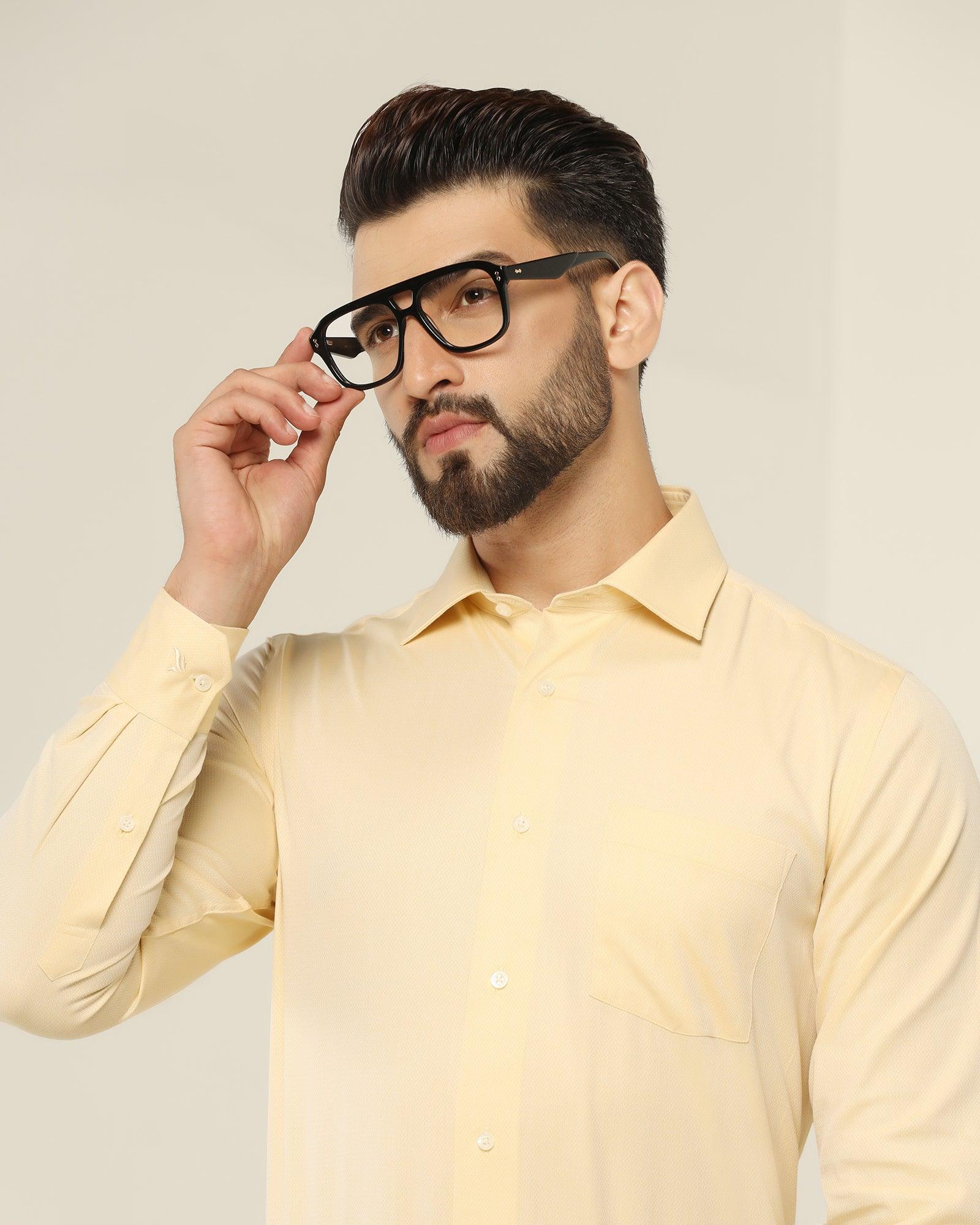 Temp Tech Formal Yellow Textured Shirt - Pound - Image 7