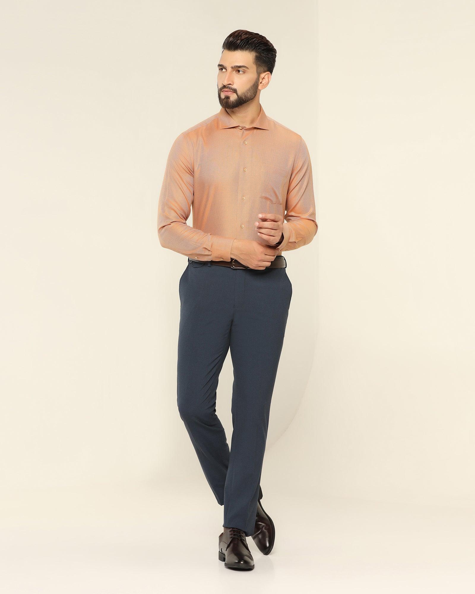 Formal Yellow Textured Shirt - Quint - Image 3