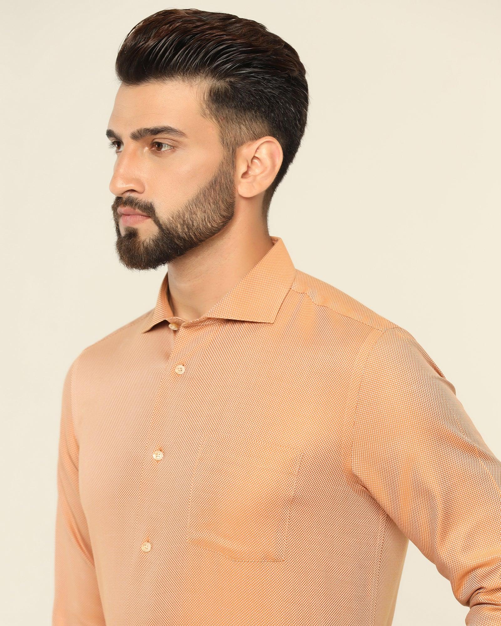 Formal Yellow Textured Shirt - Quint - Image 4