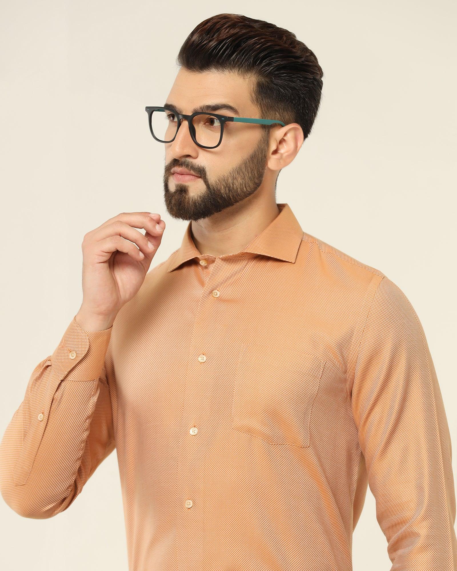 Formal Yellow Textured Shirt - Quint - Image 7