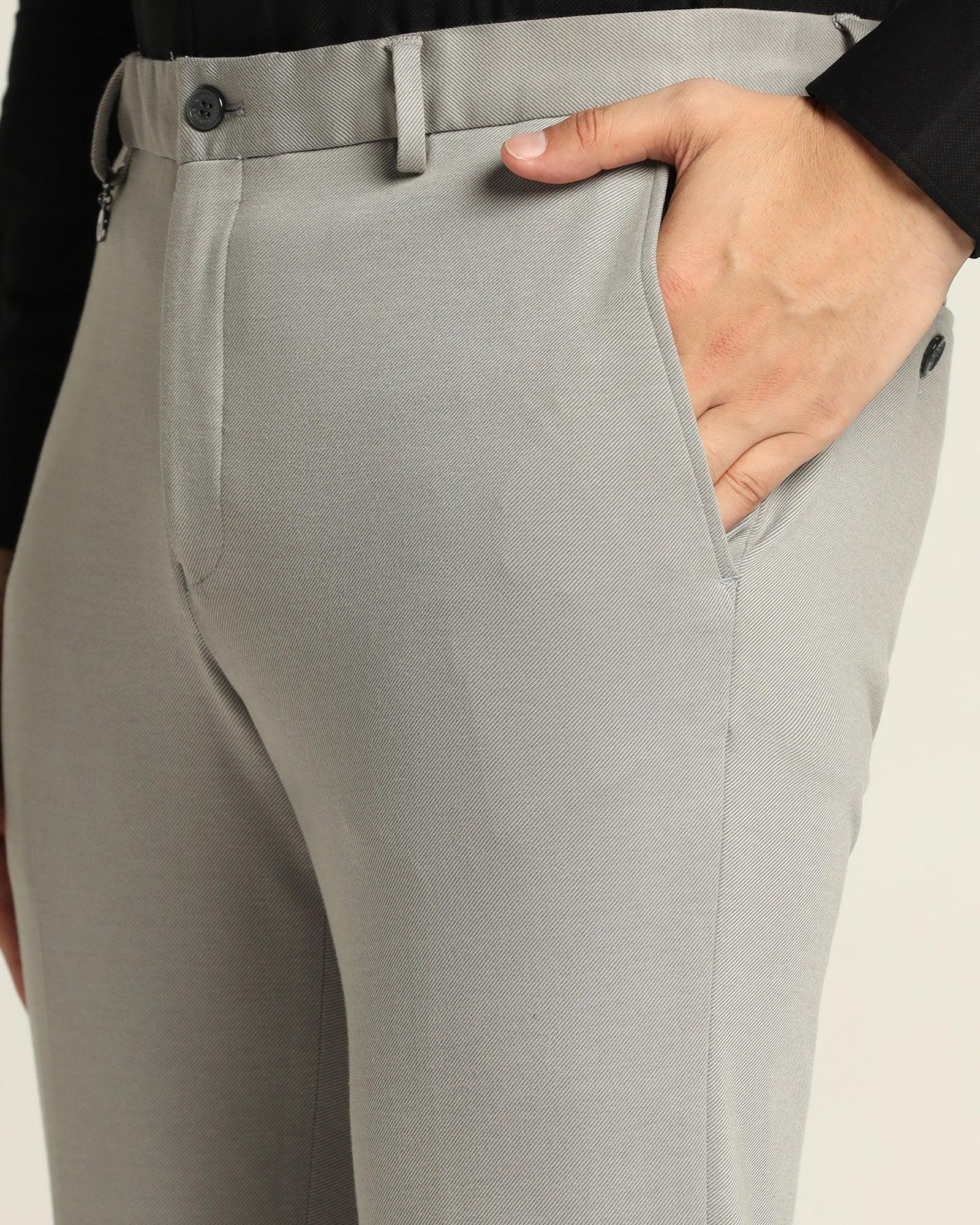 Slim Comfort B-95 Formal Grey Textured Trouser - Easter - Image 4
