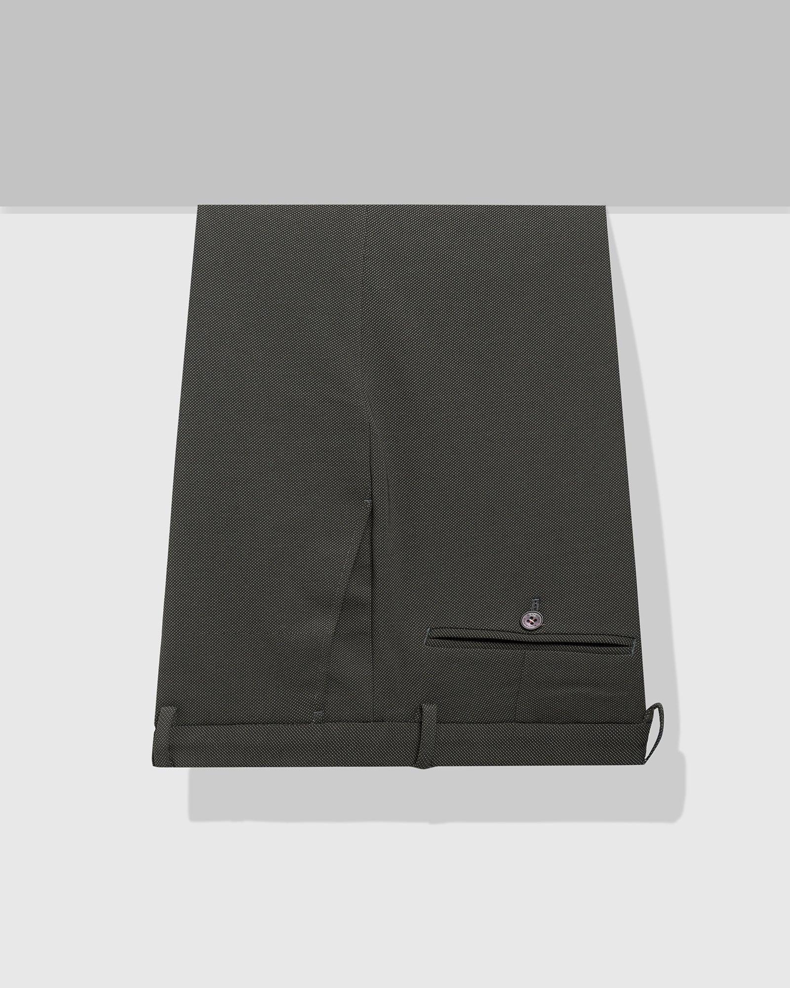 Slim Fit B-91 Formal Olive Textured Trouser - Reader - Image 5