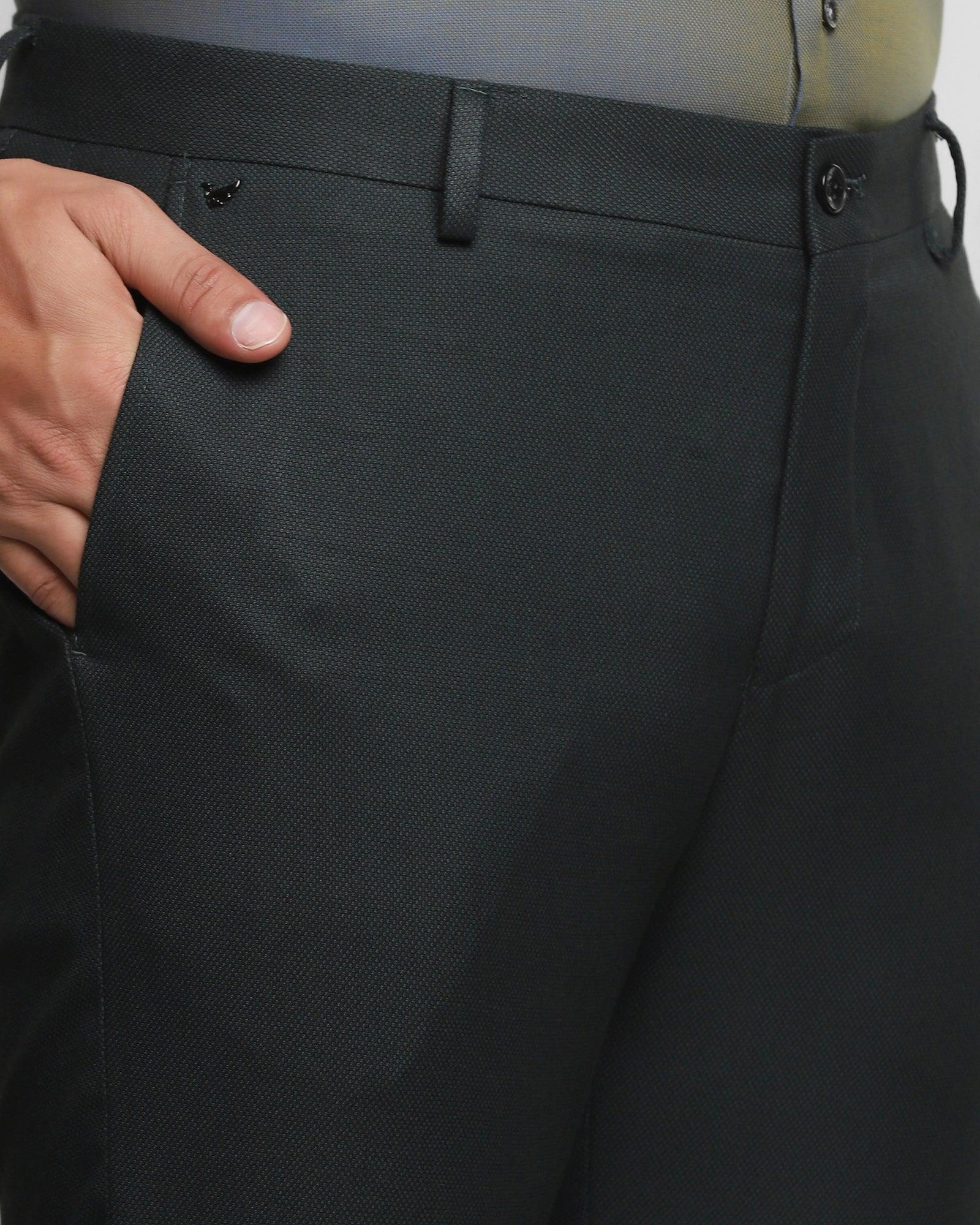 Slim Comfort B-95 Formal Olive Textured Trouser - Simon