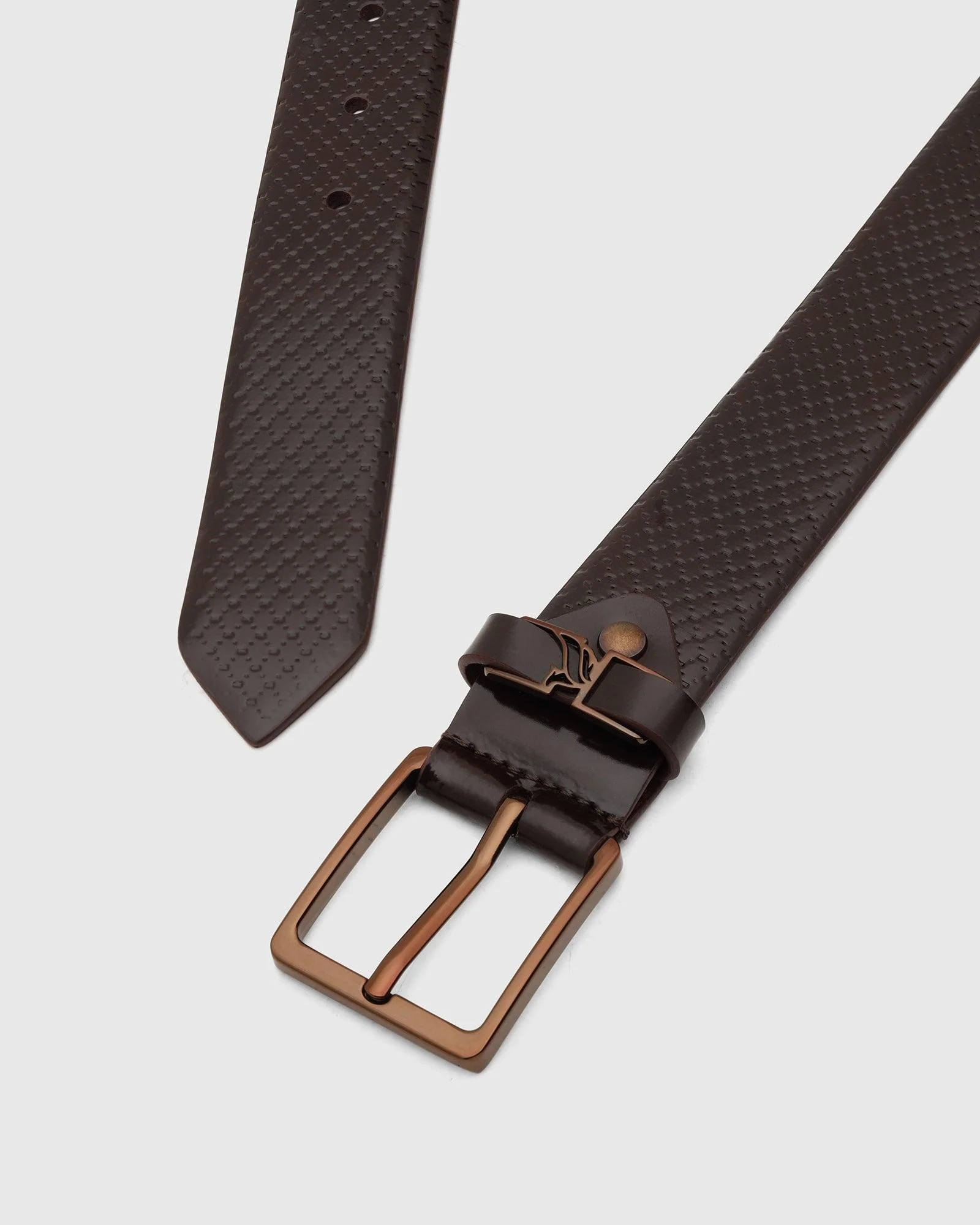 Leather Wine Textured Belt - Tarak - Image 3