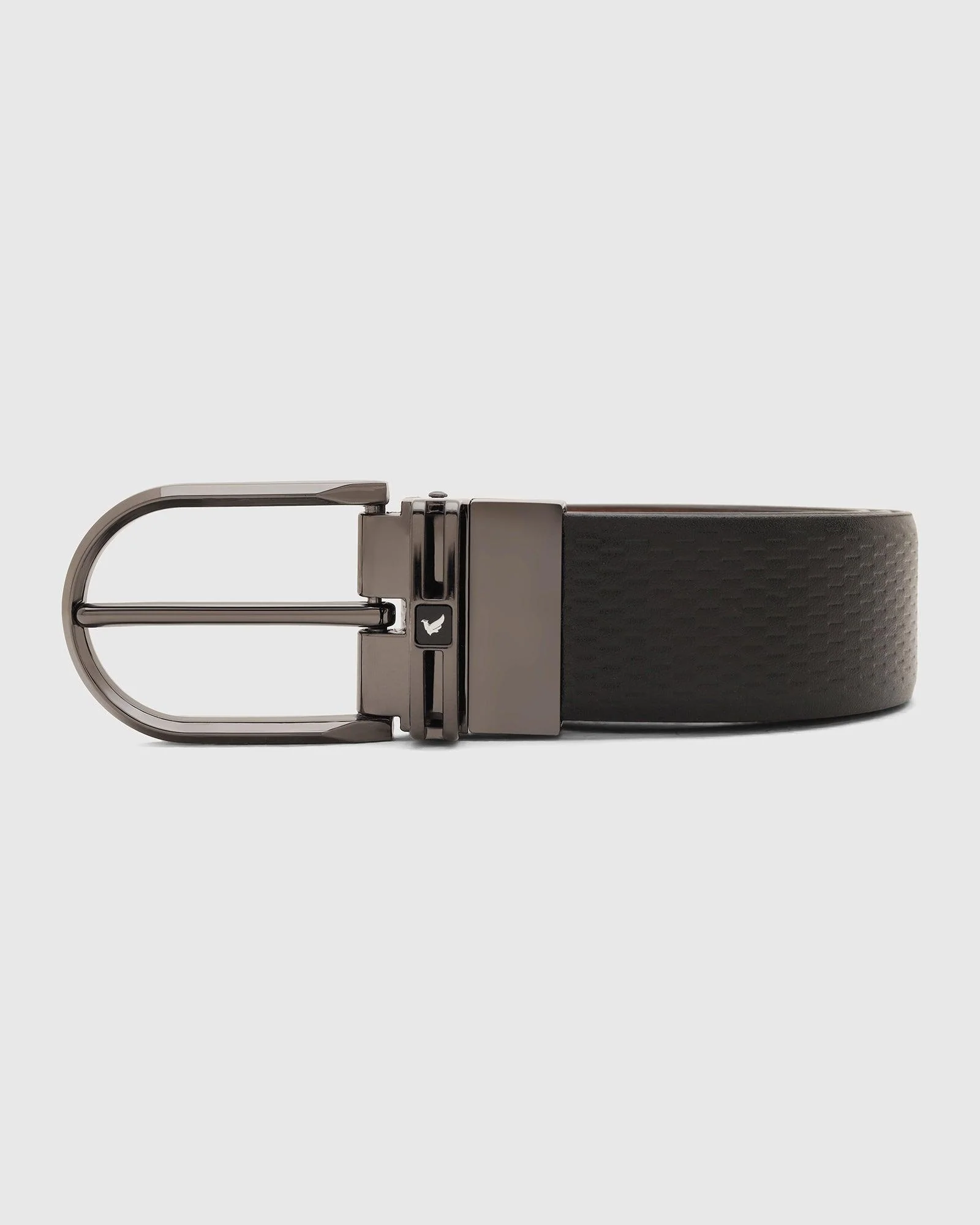 Leather Reversible Black & Tan Textured Belt - Tetra - Image 2