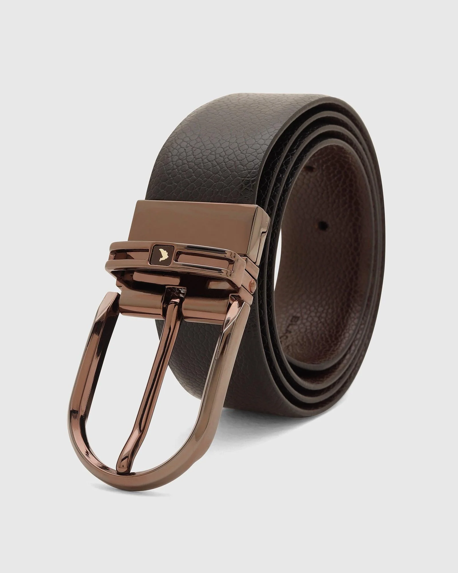 Leather Reversible Wine & Black Textured Belt - Toad - Image 5