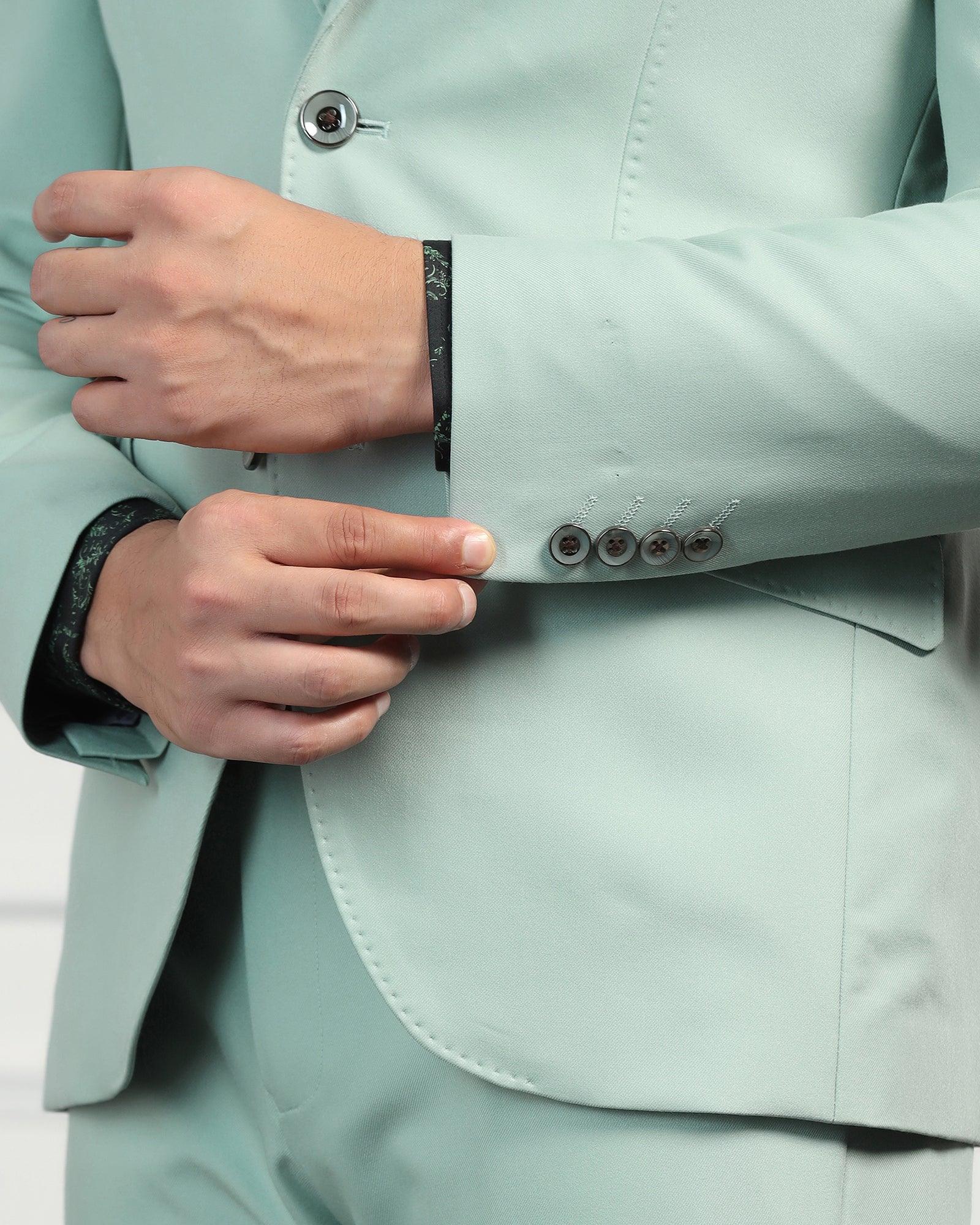 Three Piece Aqua Solid Formal Suit - Randle - Image 5