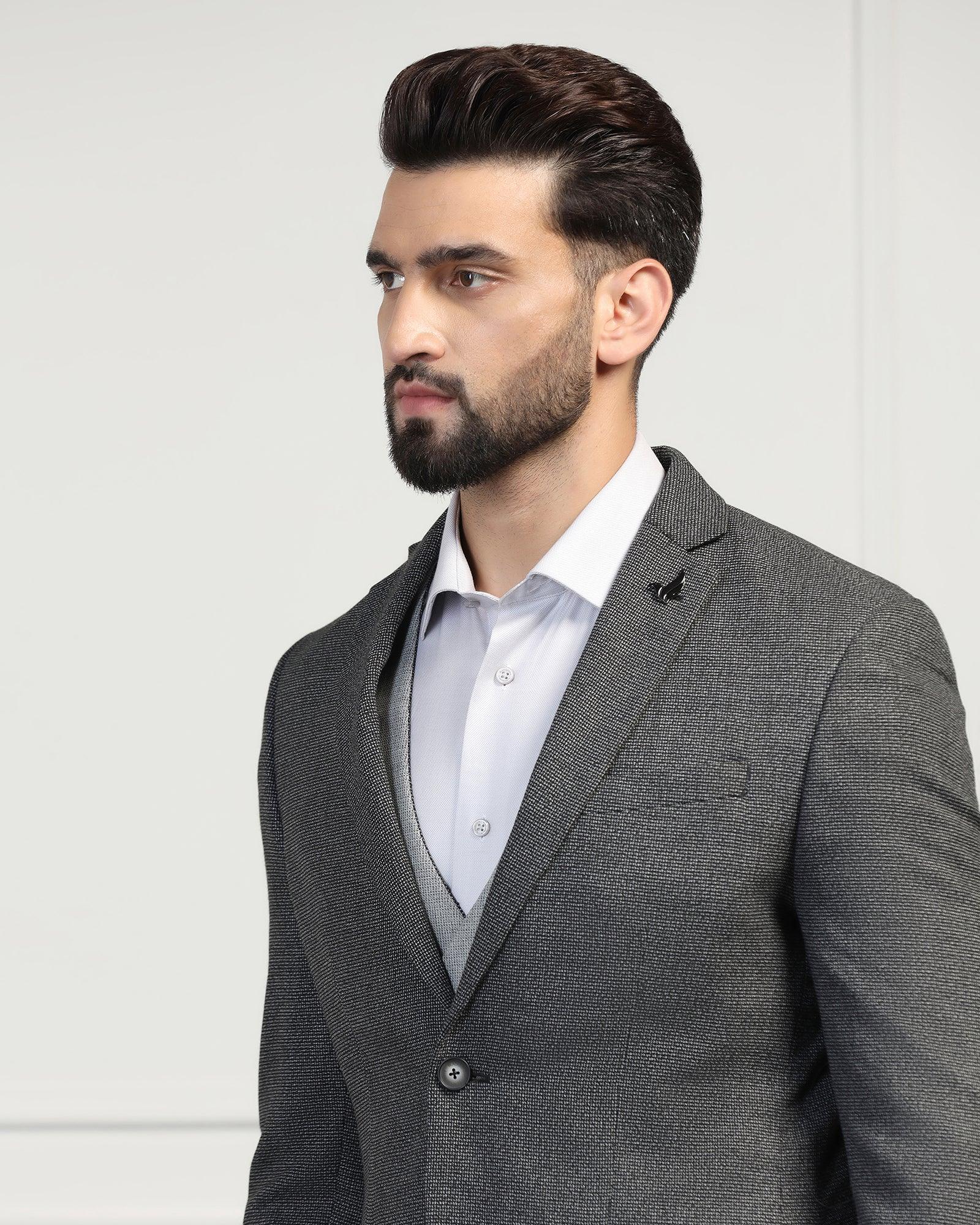 Three Piece Black Textured Formal Suit - Helm - Image 4