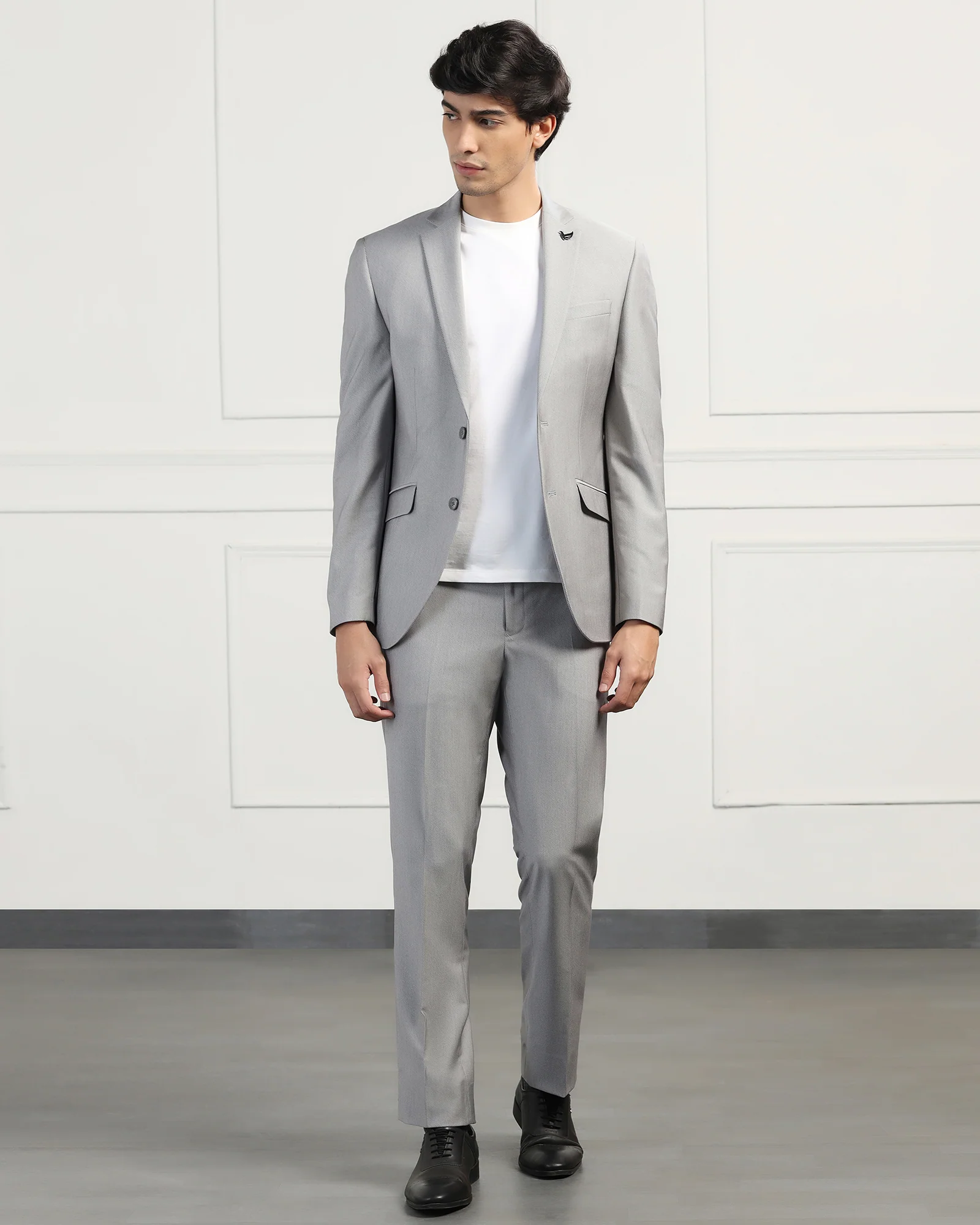 Three Piece Grey Textured Formal Suit - Inigo - Image 8