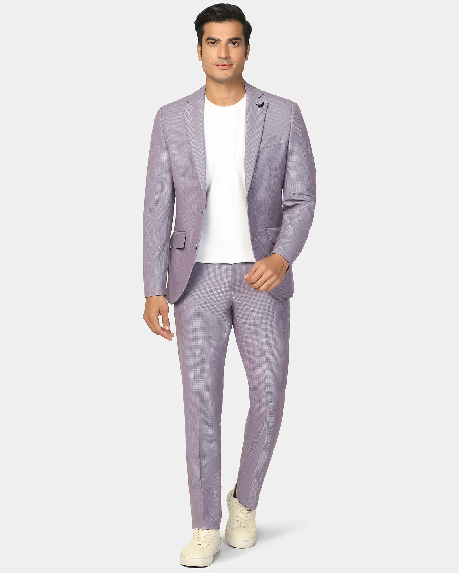 Three Piece Lavender Textured Formal Suit - Ronnie - Image 8