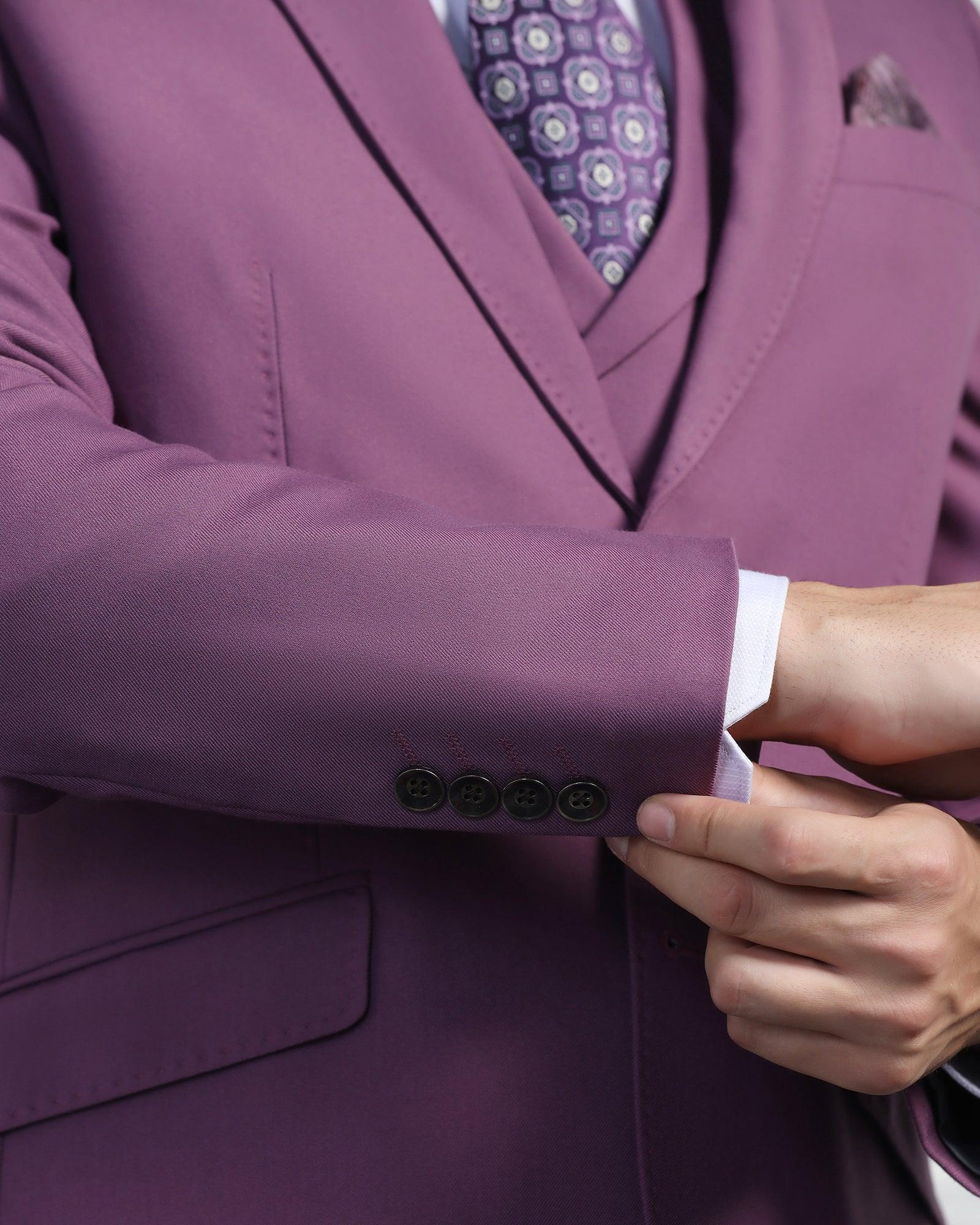 Three Piece Mauve Solid Formal Suit - Randle - Image 6