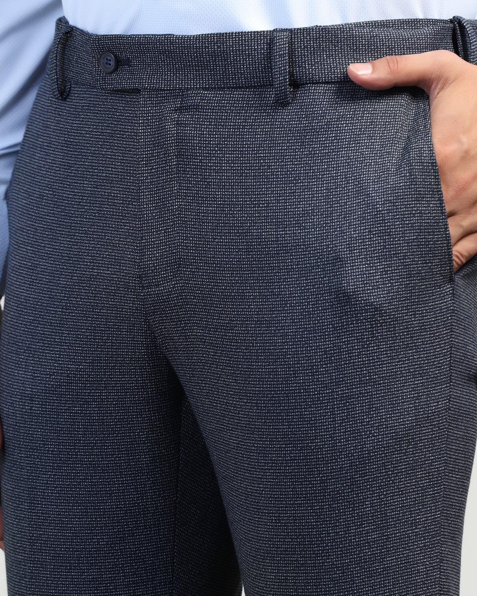 Three Piece Navy Textured Formal Suit - Helm - Image 6