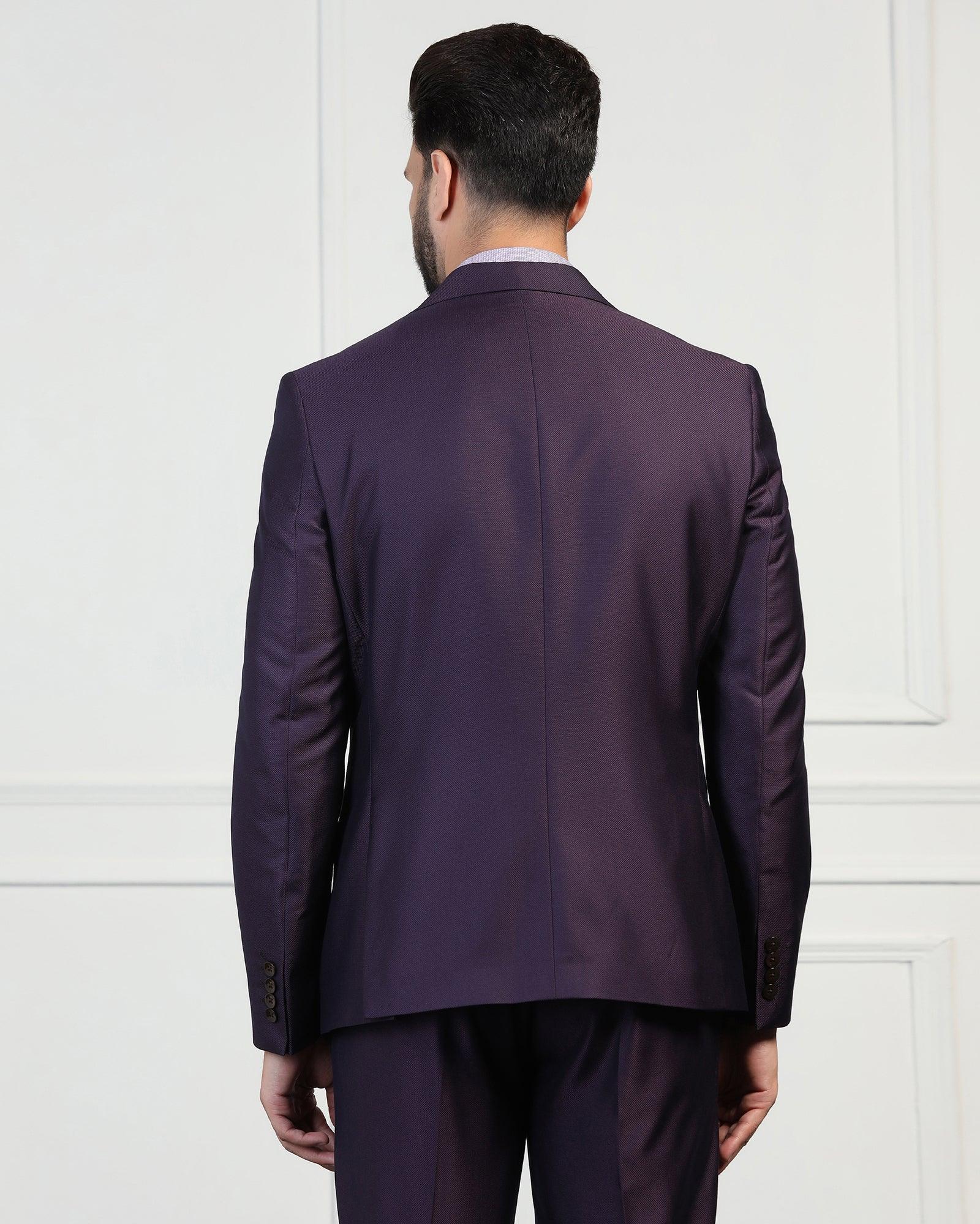 Three Piece Purple Textured Formal Suit - Norman - Image 11