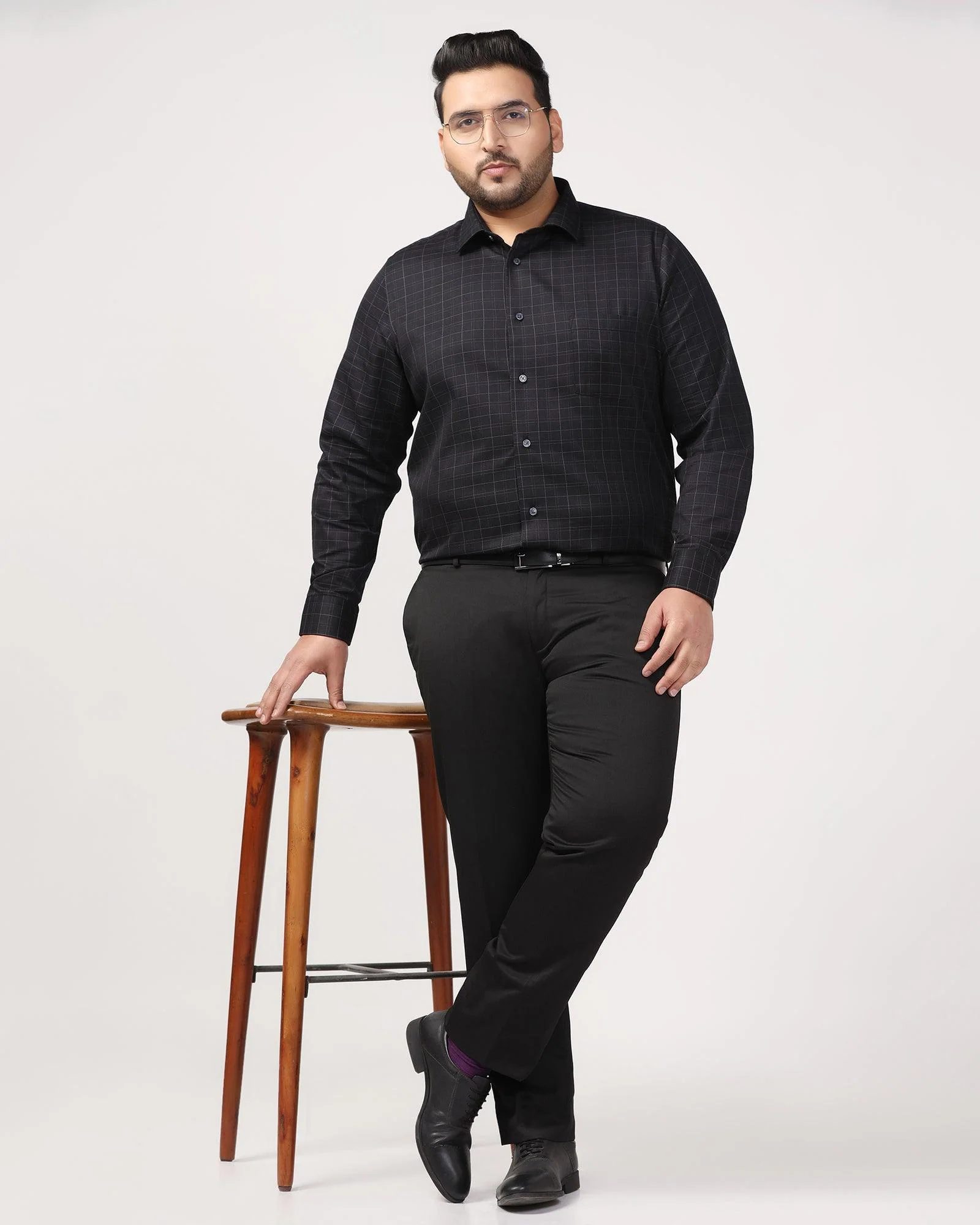 Must Haves Slim Comfort B-95 Formal Black Solid Trouser - Tisot - Image 11