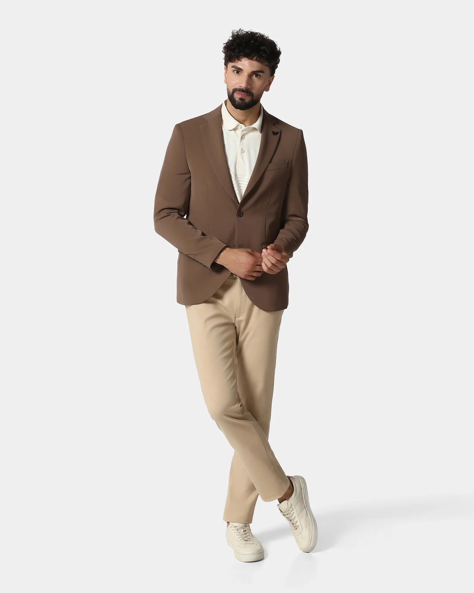 Tobacco Brown TechPro Solid Blazer - Absolute - Image 3