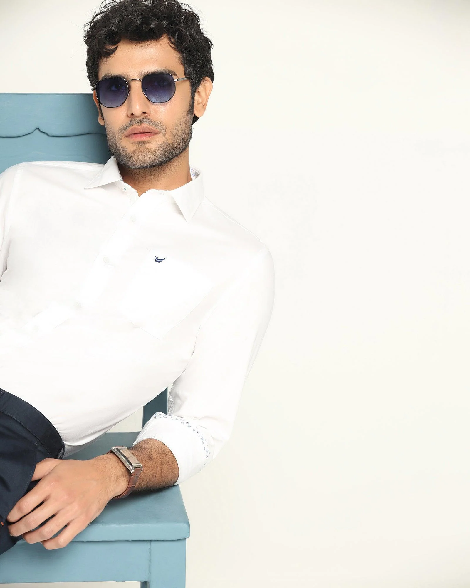Casual White Solid Shirt - Torch - Image 6