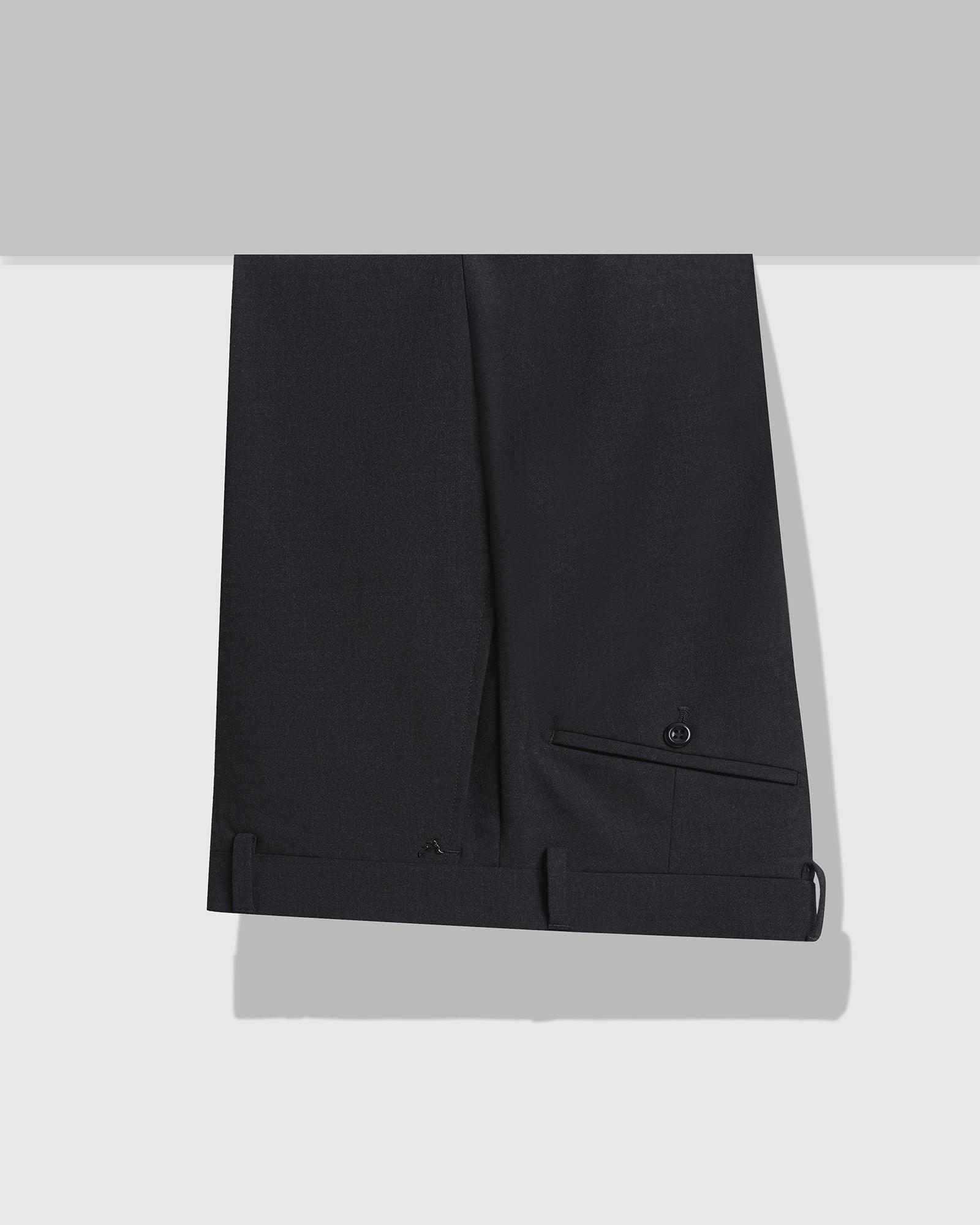 Must Haves Slim Fit B-91 Formal Charcoal Solid Trouser - Travis - Image 5