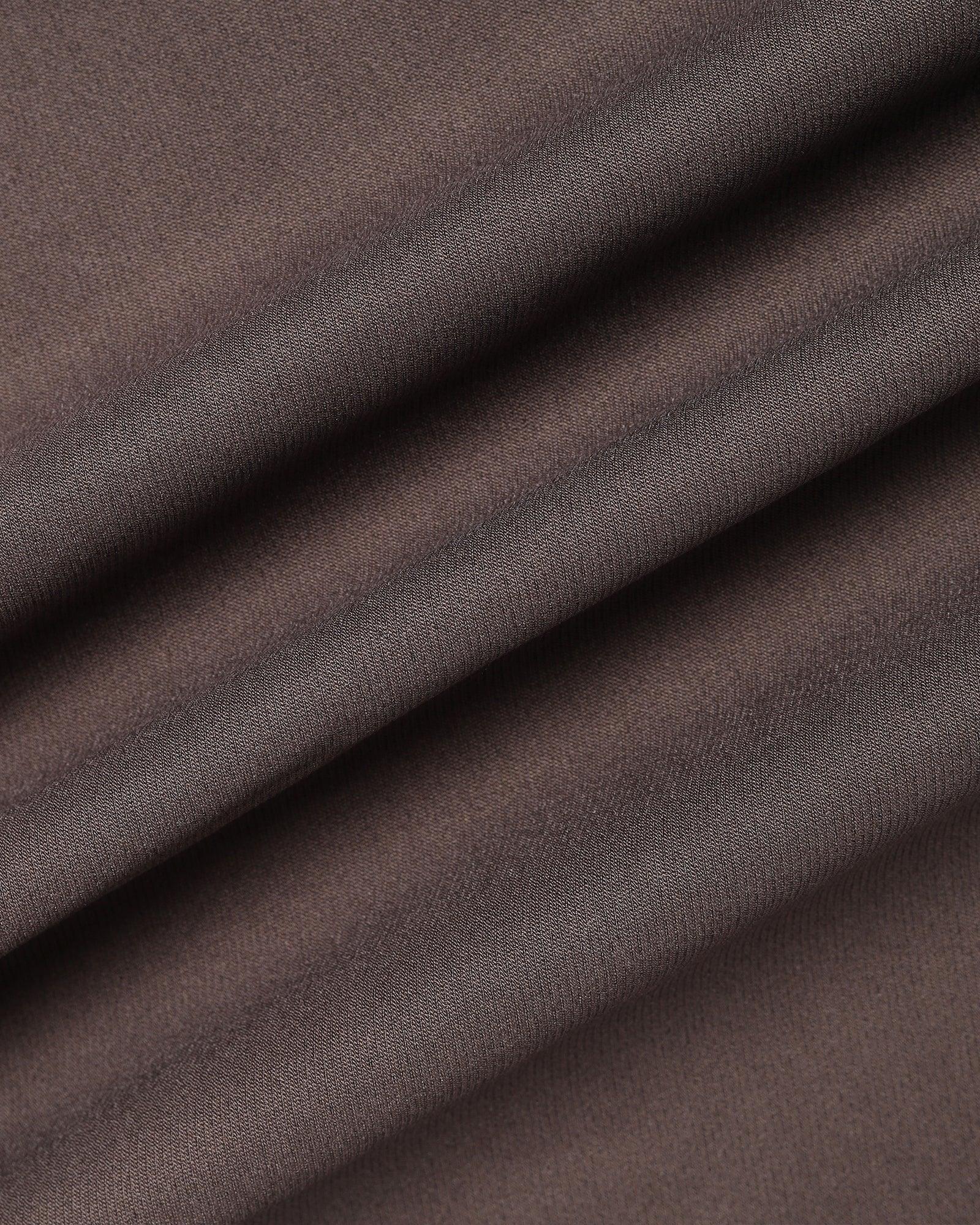 Dark Brown Solid Trucker Jacket - Kushaq - Image 6