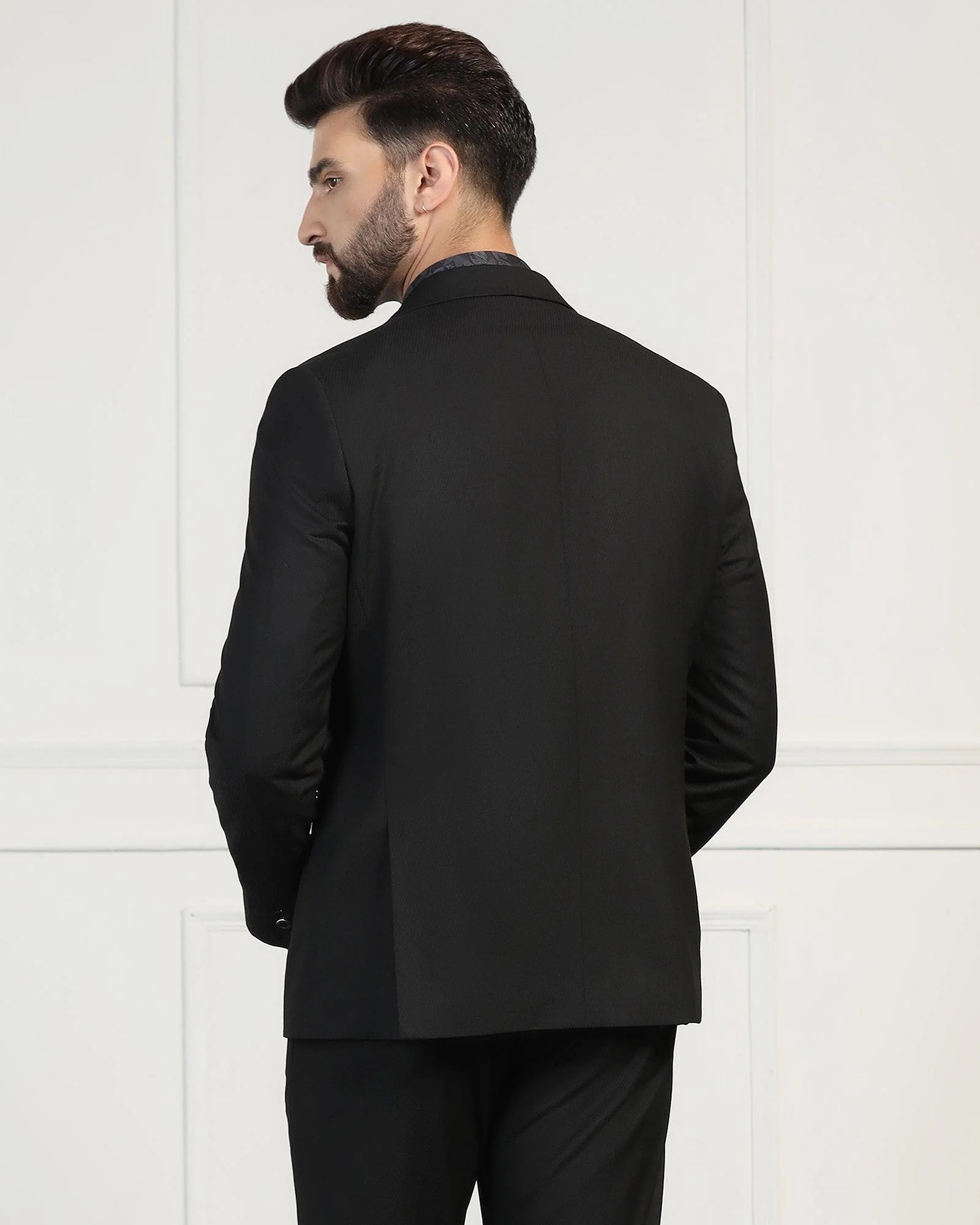 Two Piece Black Solid Formal Suit - Ethan - Image 2